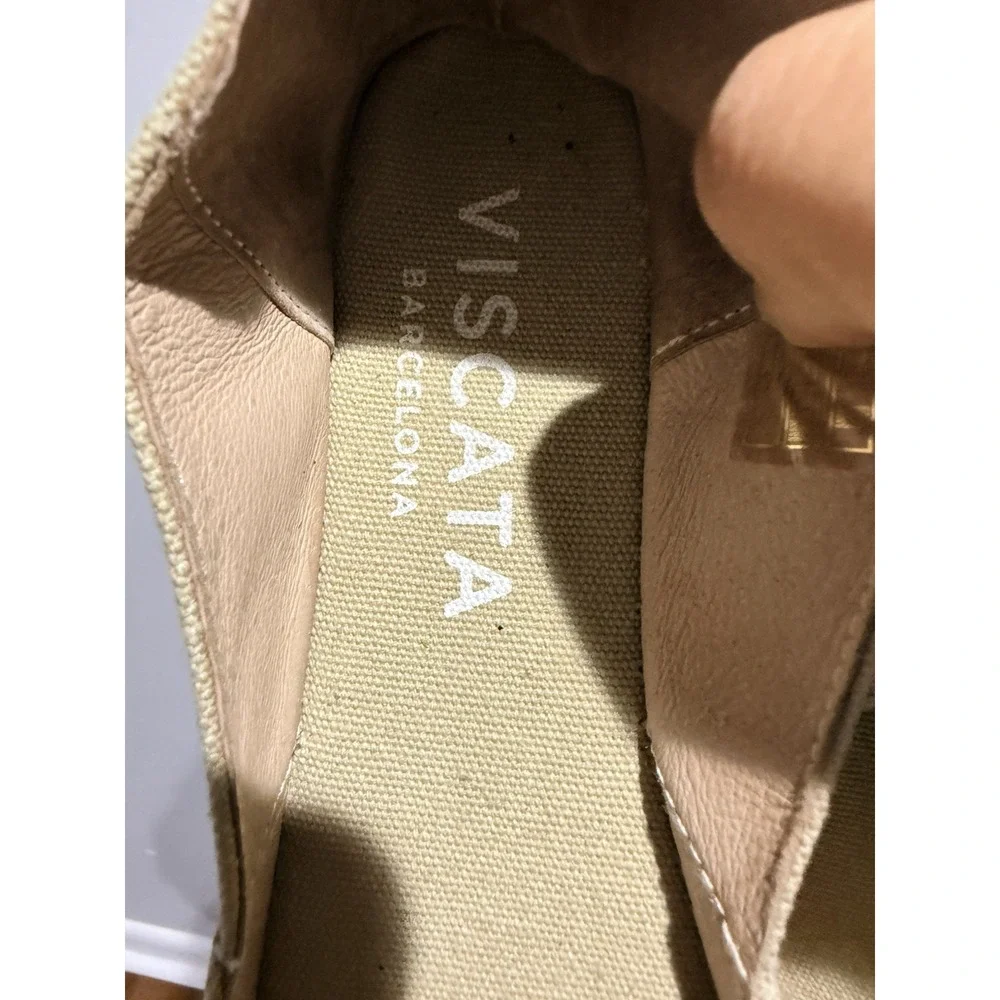 VISCATA Handmade in Spain Rascassa Flat Canvas Espadrilles Nude‎ Beige Y