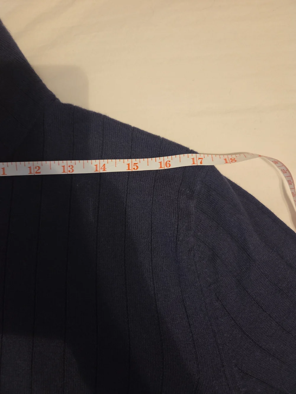 Banana Republic Cotton Cashmere Navy Ribbed Quarter-Zip Sweater