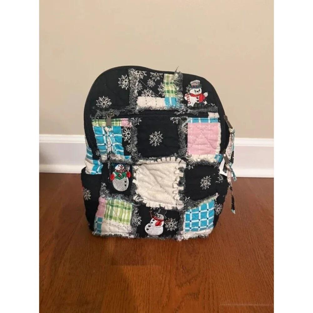 Quilted snowman backpack