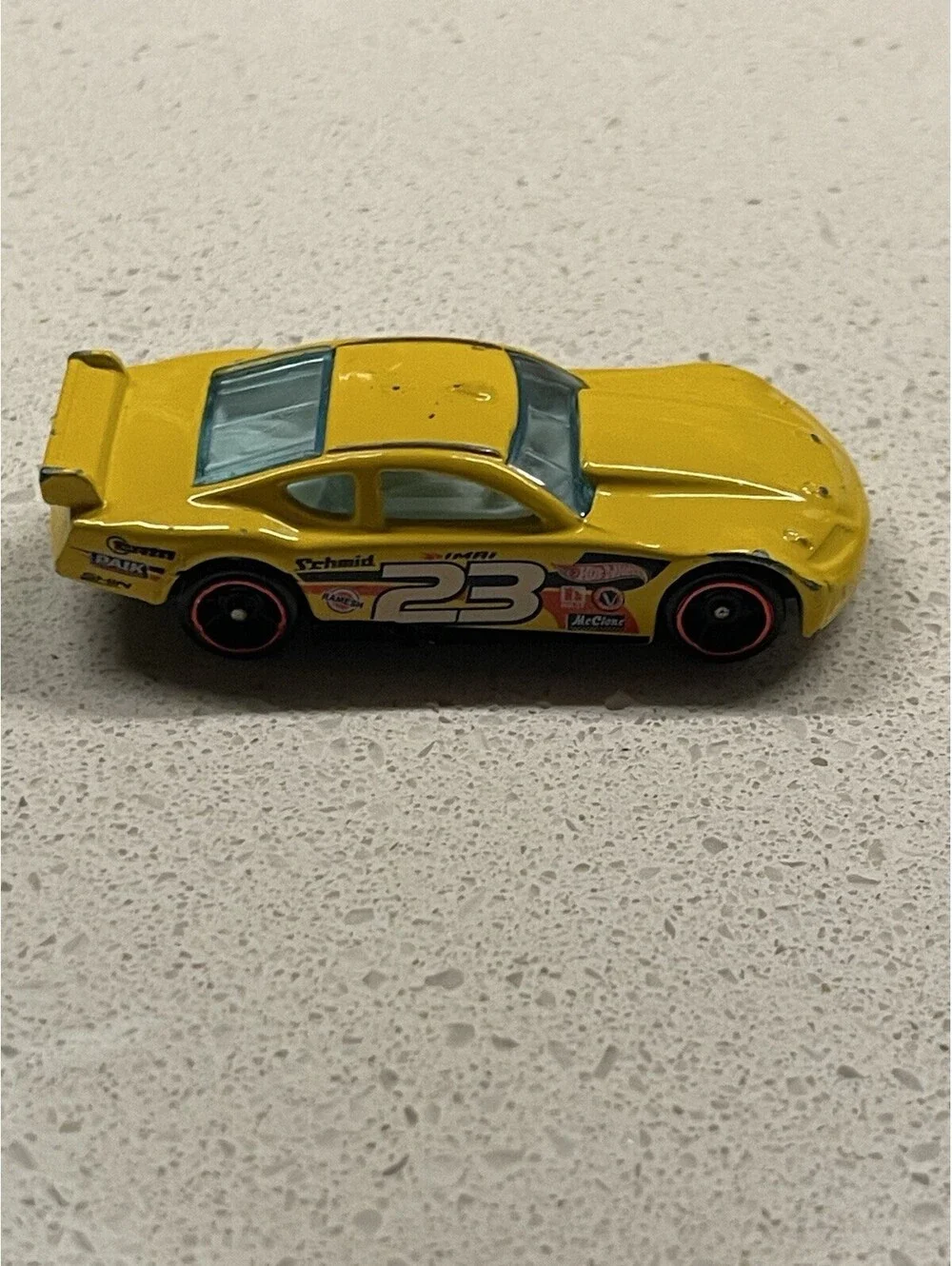 Hot Wheels Circle Tracker Race Car Number 23 Yellow Retro Hotwheels