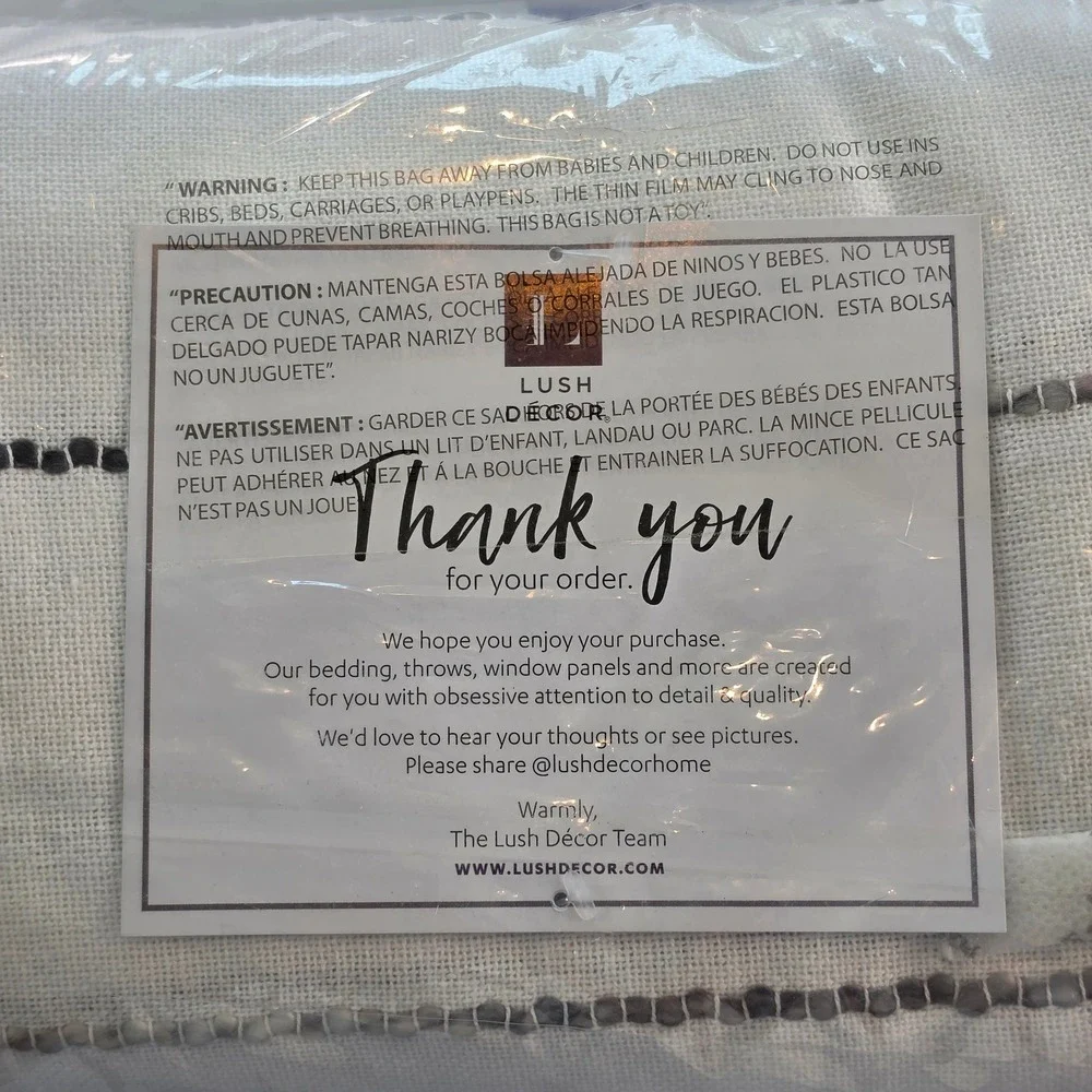 Lush Decor Ombre Stripe Grey White Curtain Panel Pair 40x84 Set of 2 New