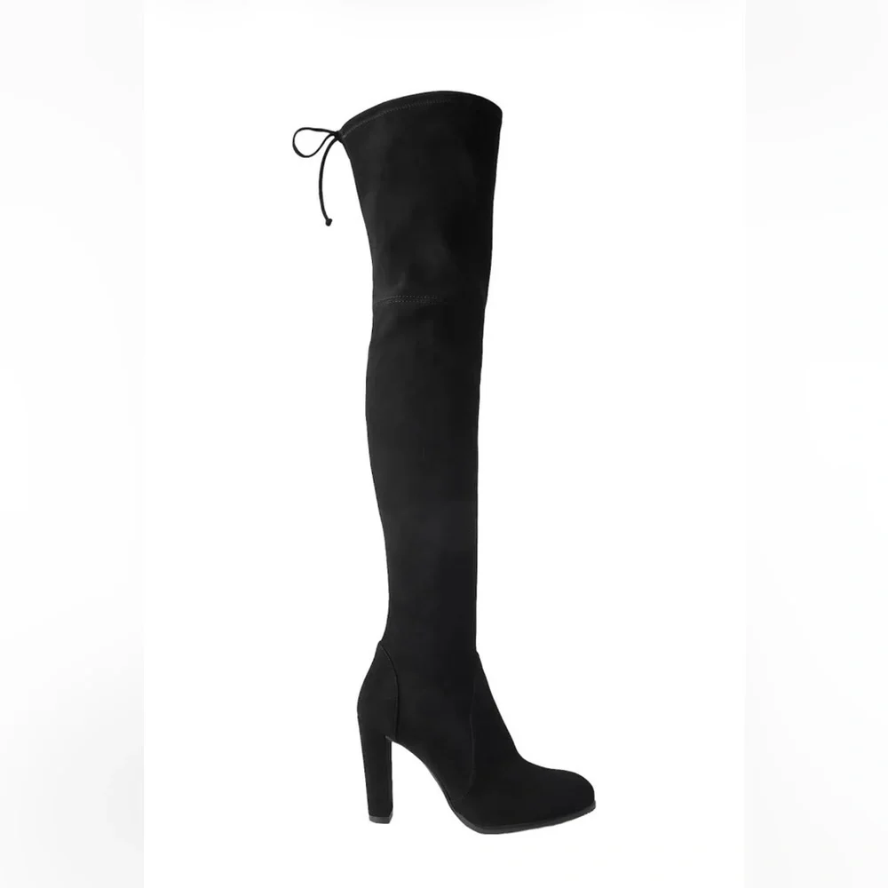 Stuart Weitzman Highland Black Suede Over-the-Knee Boots Women’s Size 8.5