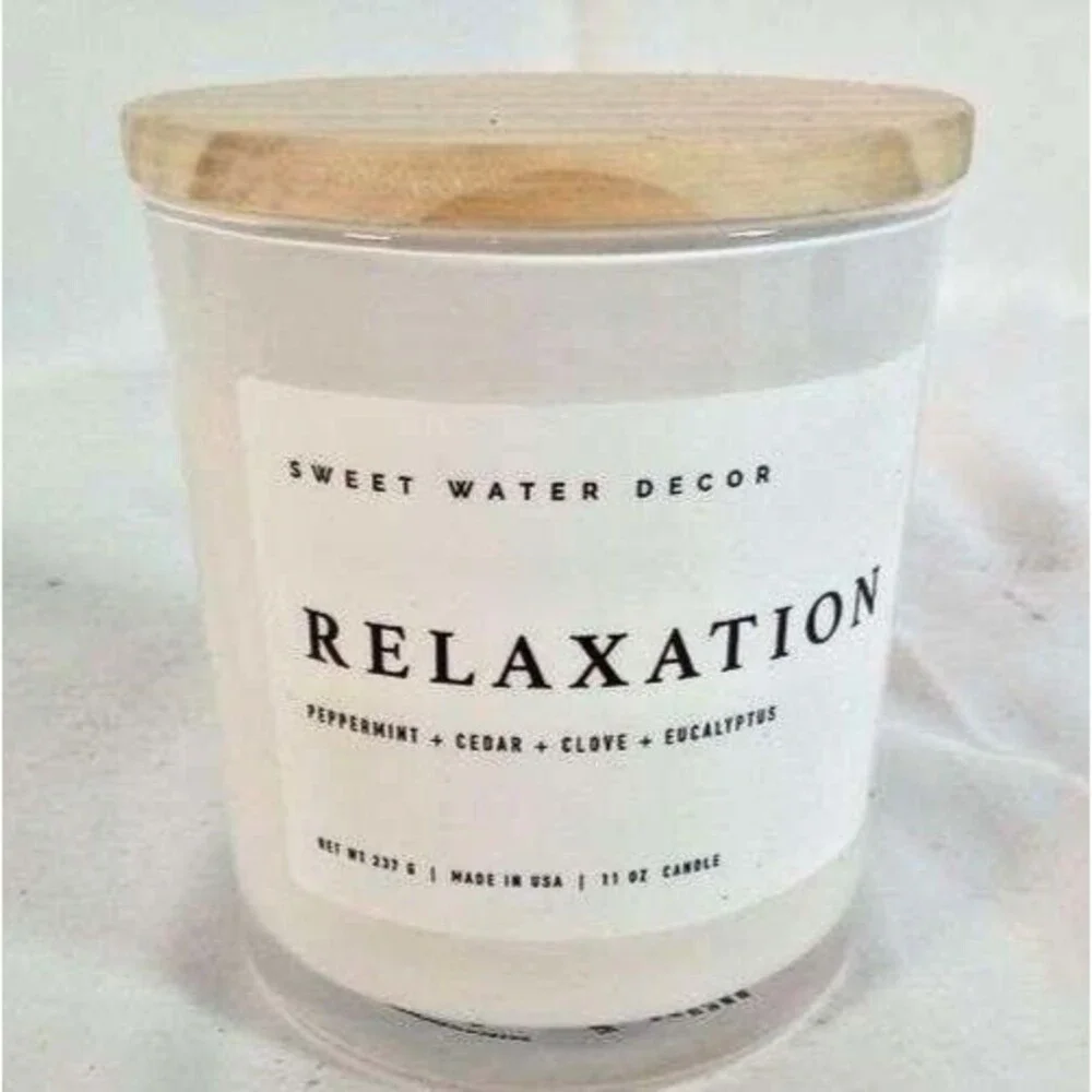 Sweet Water Decor Relaxation Candle 11oz Soy Wax Jar – 50+ Hr Burn Peppermint