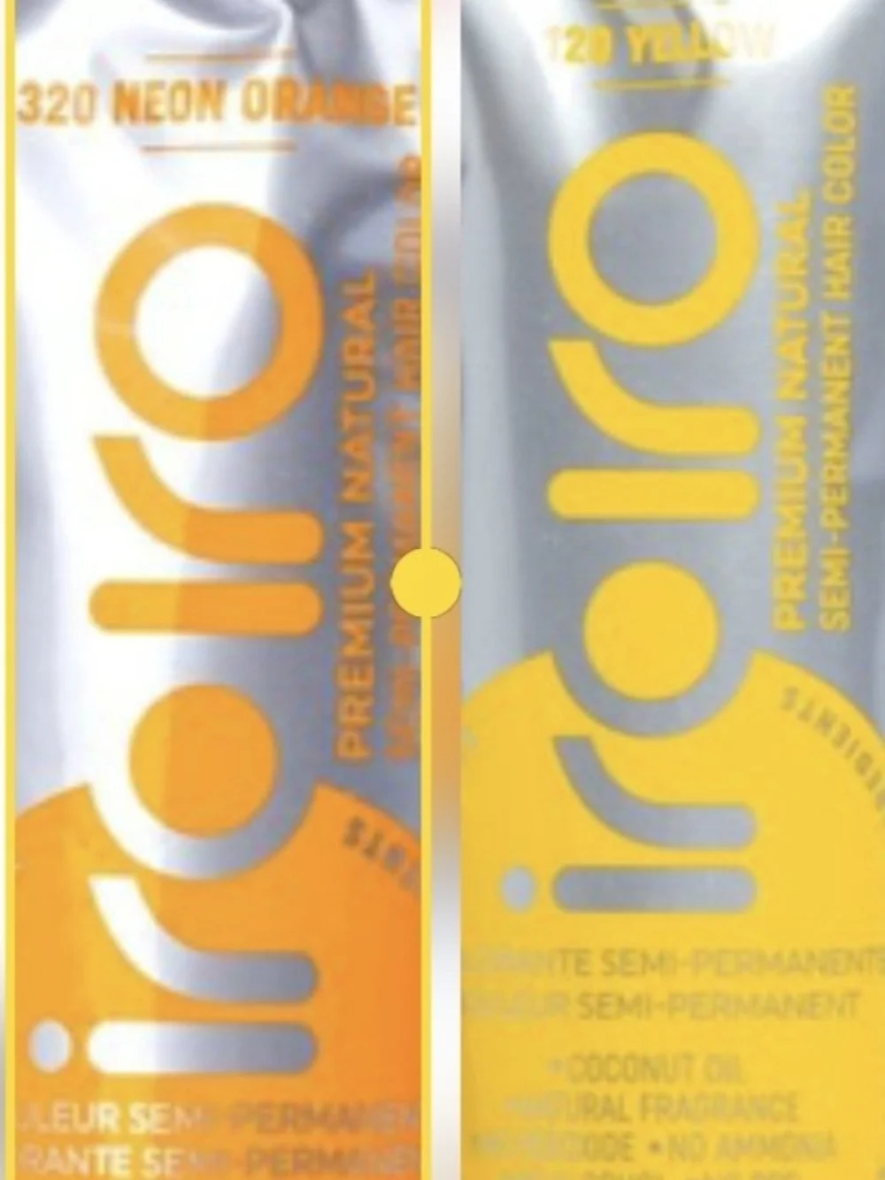 Iroiro  Semi-Permanent Hair Color - Neon Orange and Yellow