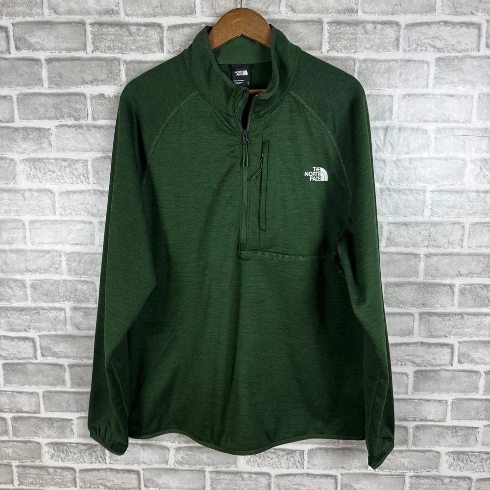 The North Face Mens XL Green Heathered Quarter Zip Fleece Pullover NF0A5G9W