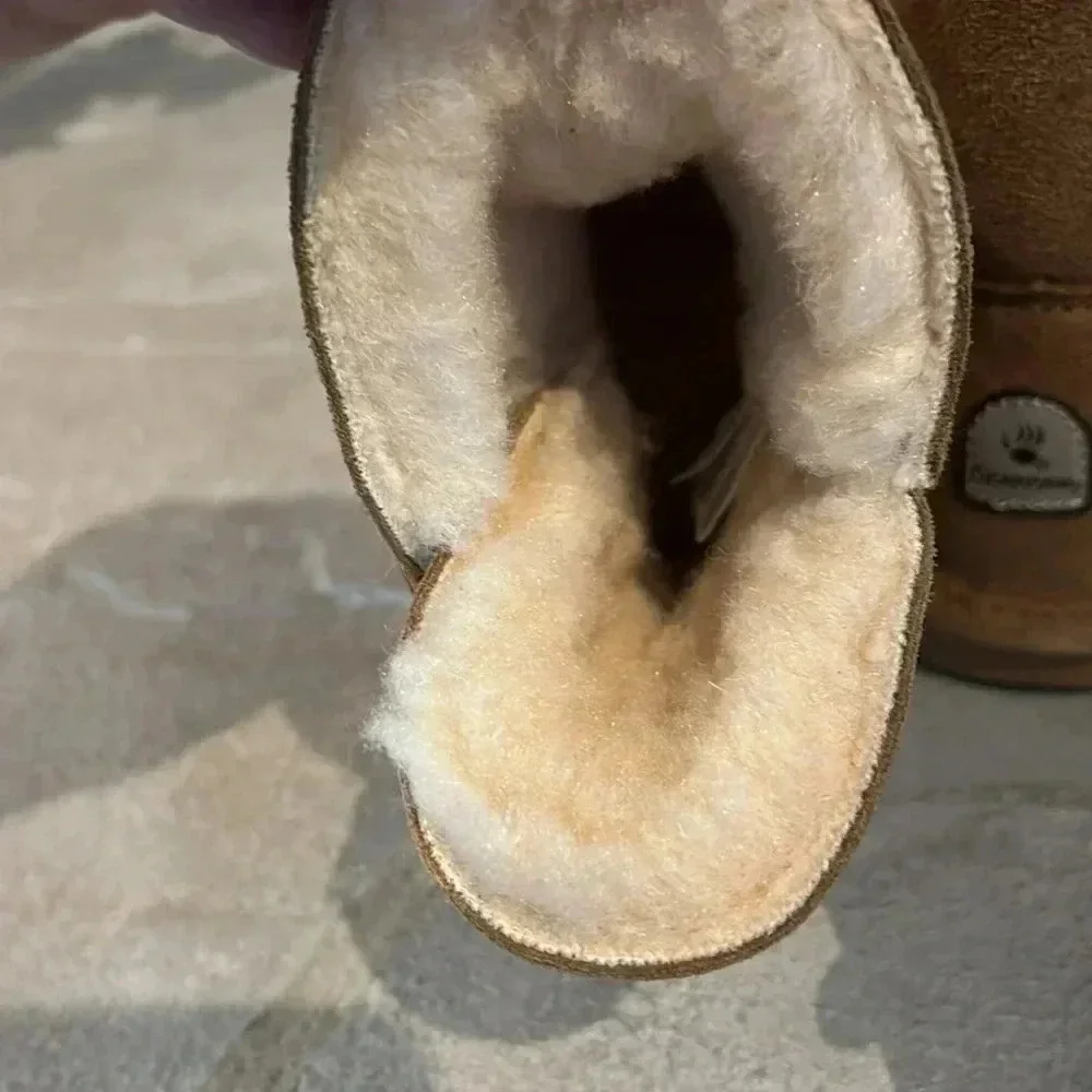 BEARPAW Rosaline Suede upper,sheepskin & wool blend lined,TPR outsole booties