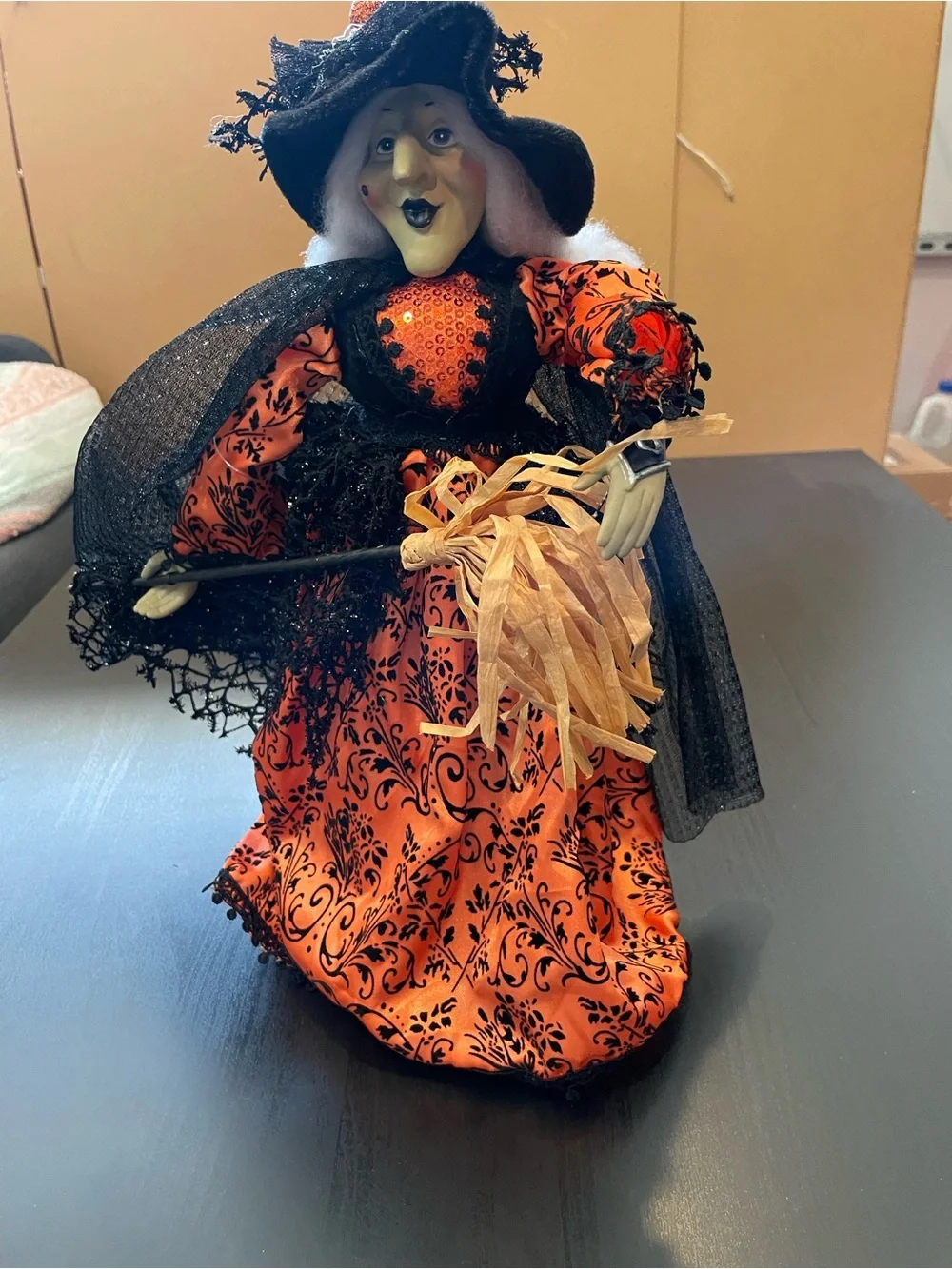 Halloween Witch  in Orange and Black