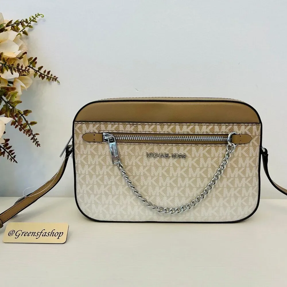 Michael Kors Purse Jet Set Ombré Signature Logo Crossbody Body Bag Husk