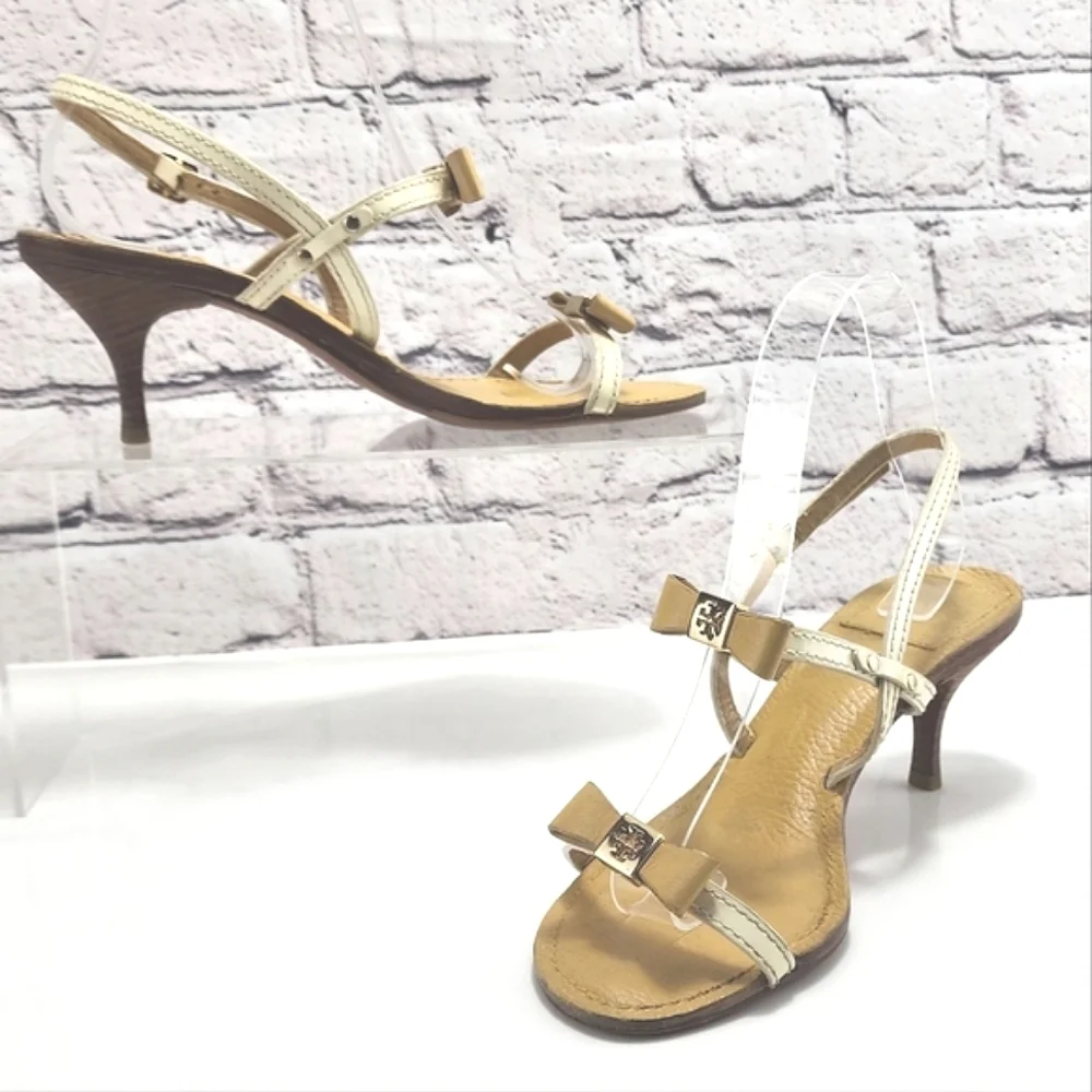 TORY BURCH KAILEY - Kitten heel sandals, iced coffee, approx. 2.7