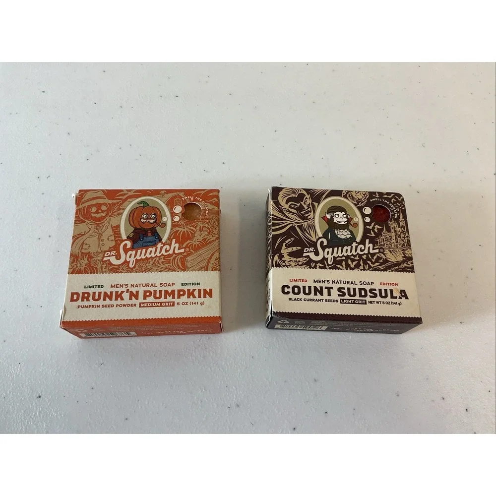 Lot of 2 Dr. Squatch Pumpkin and‎ Sudsula Soap 5oz NEW Limited Halloween Fall