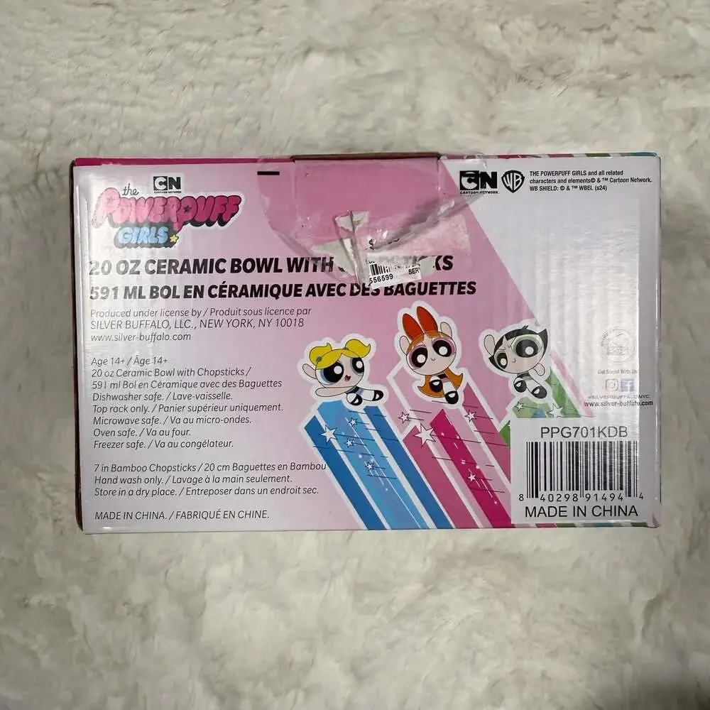 The Powerpuff Girls Ceramic Ramen Bowl with Chopsticks