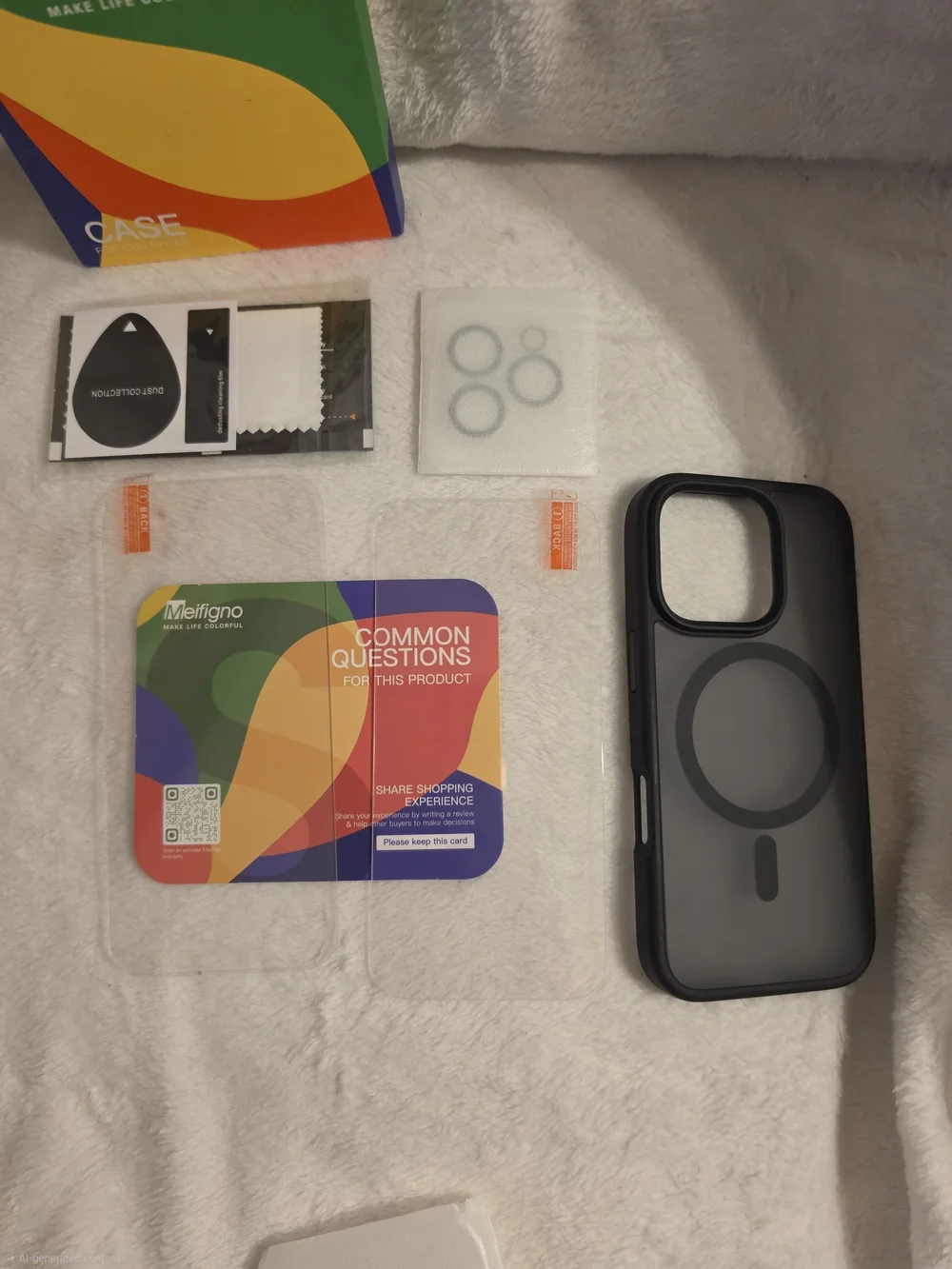 iPhone 16 Pro Black MagSafe Protective iPhone Case & 2 Screen/Camera Protectors