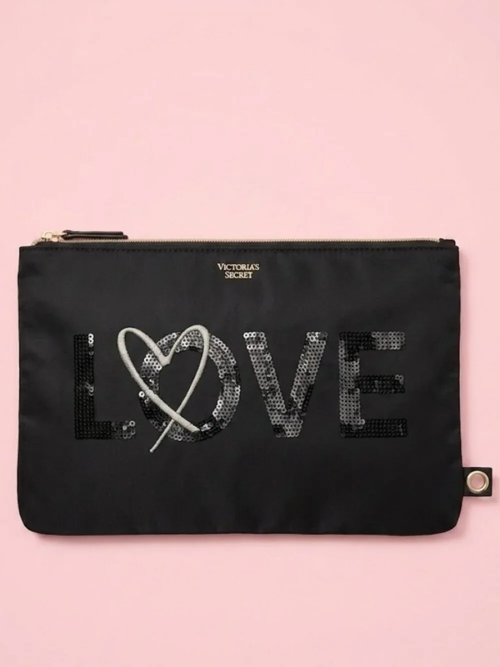 Victoria's Secret Sequined Large Clutch Wristlet Bag NWT