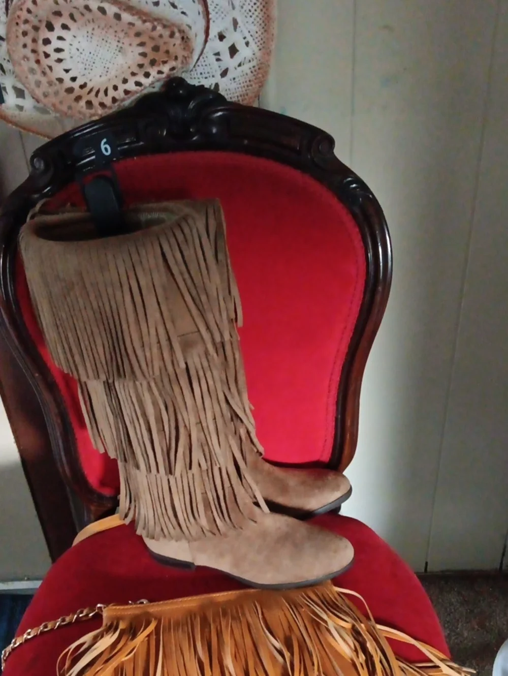 Fringe Boots - No Boundaries Tan Fringe  Boots.
