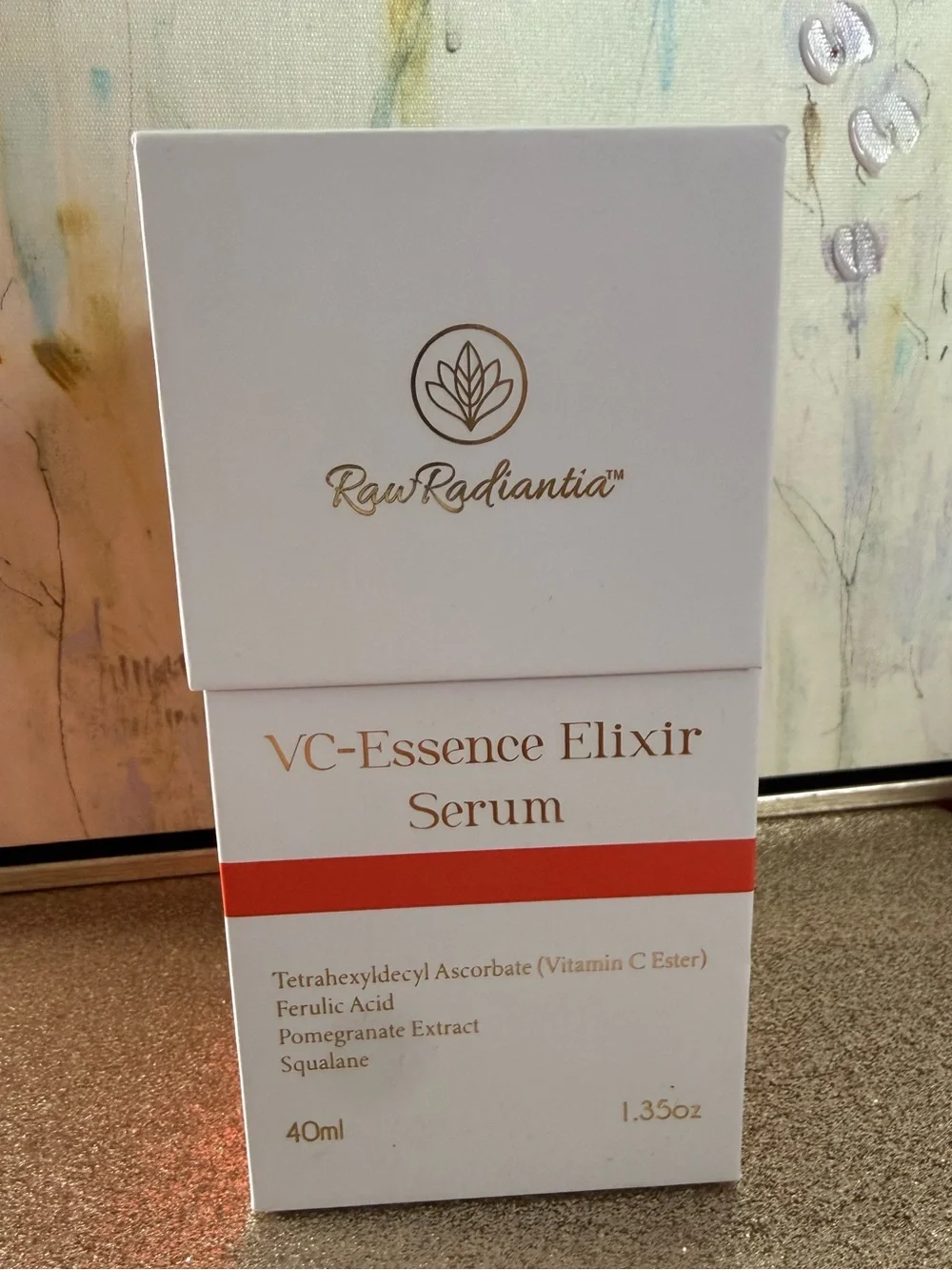 *NEW*1.35oz*Raw Radiantia* VC-Essence Elixir Serum - White with Orange Accent