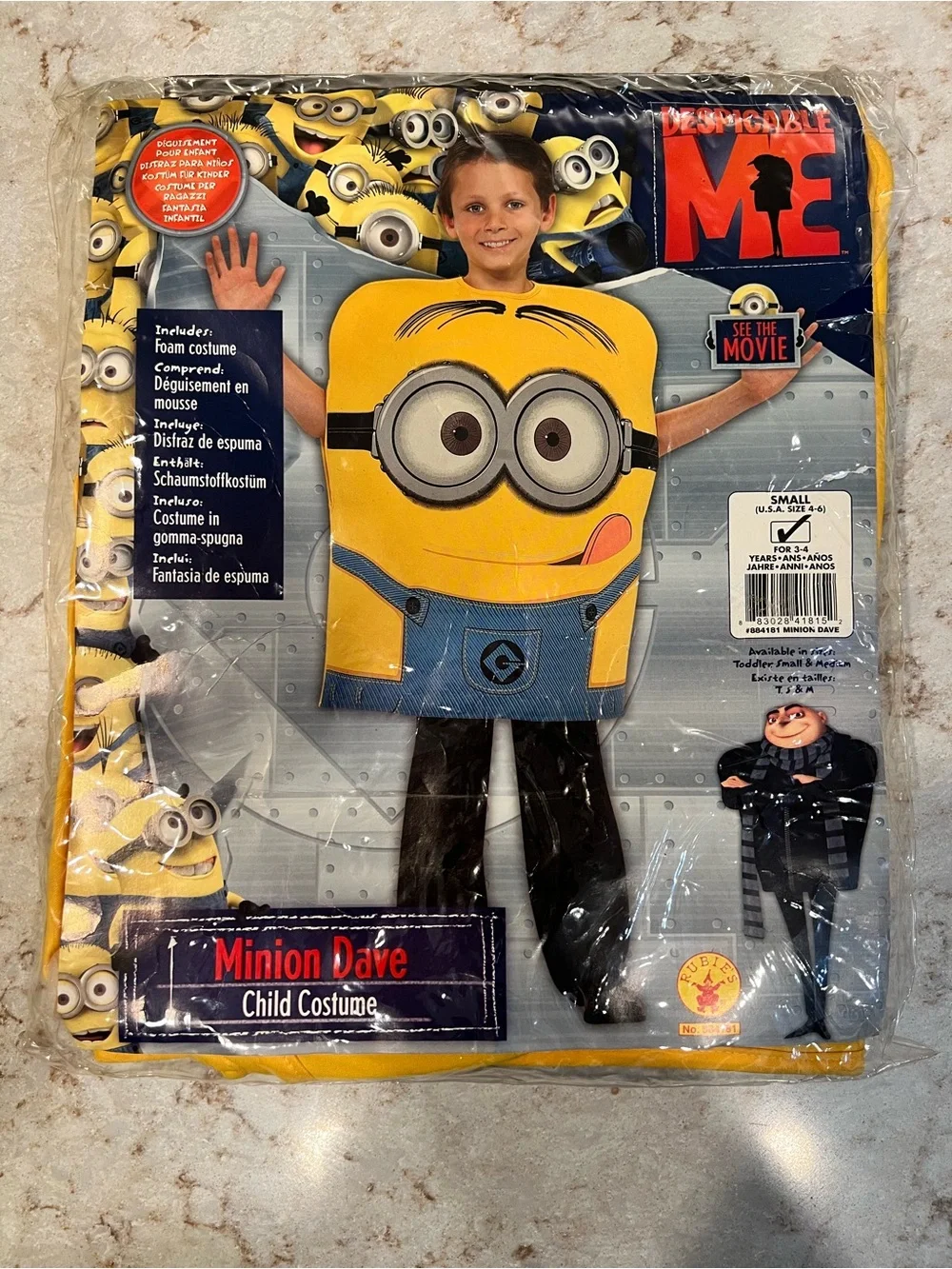 Rubie’s Despicable Me Minion Dave Child Costume SM (4-6) 3-4 Years Old