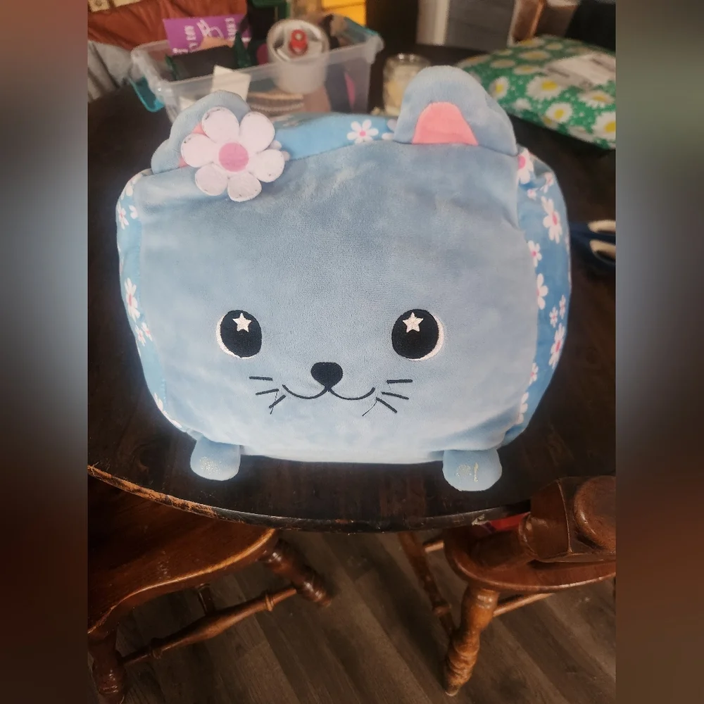 Maisie The Blue Cat Plushie Pillow By Moosh-Moosh