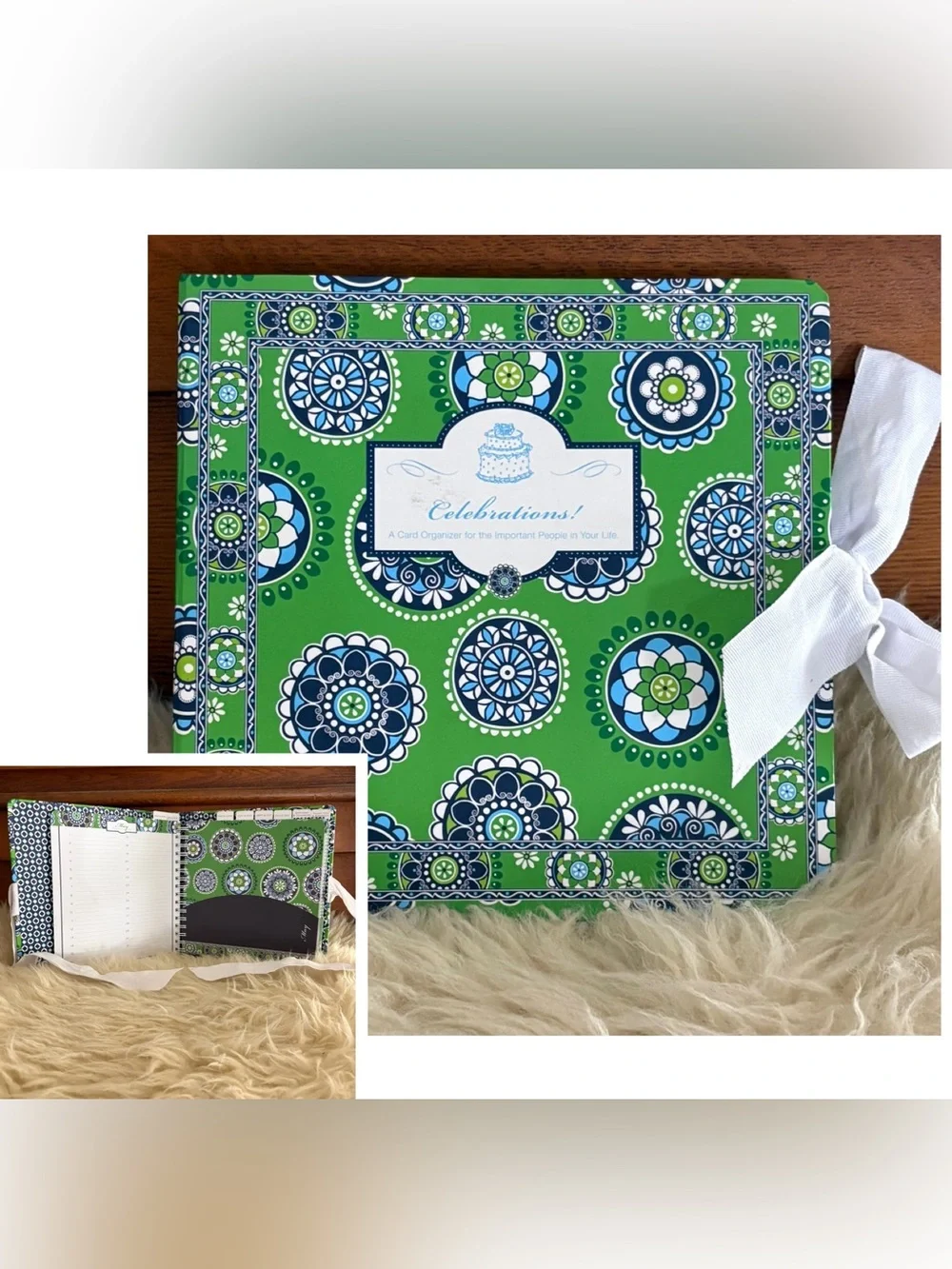 Vera Bradley ‘Cupcake Green’ Celebrations Card Organizer Occasions Calendar