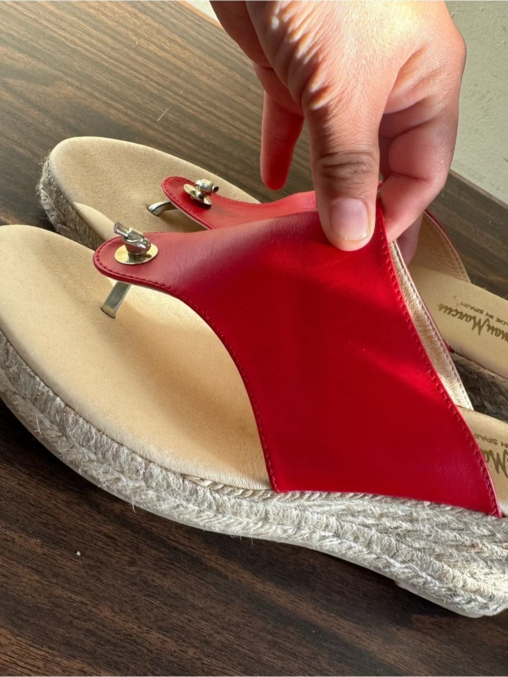 Neiman Marcus red leather