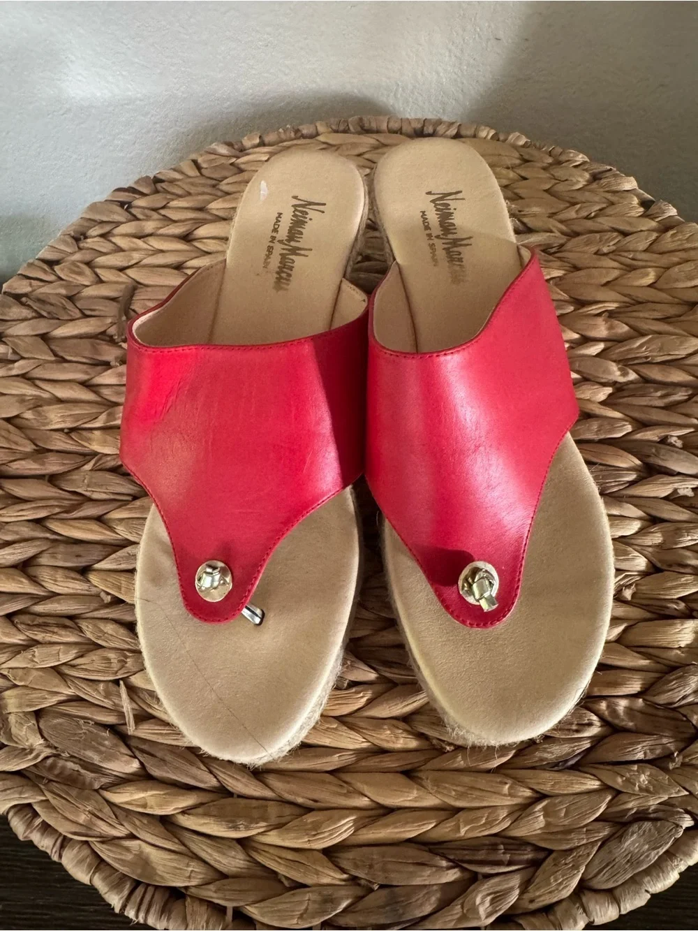 Neiman Marcus red leather