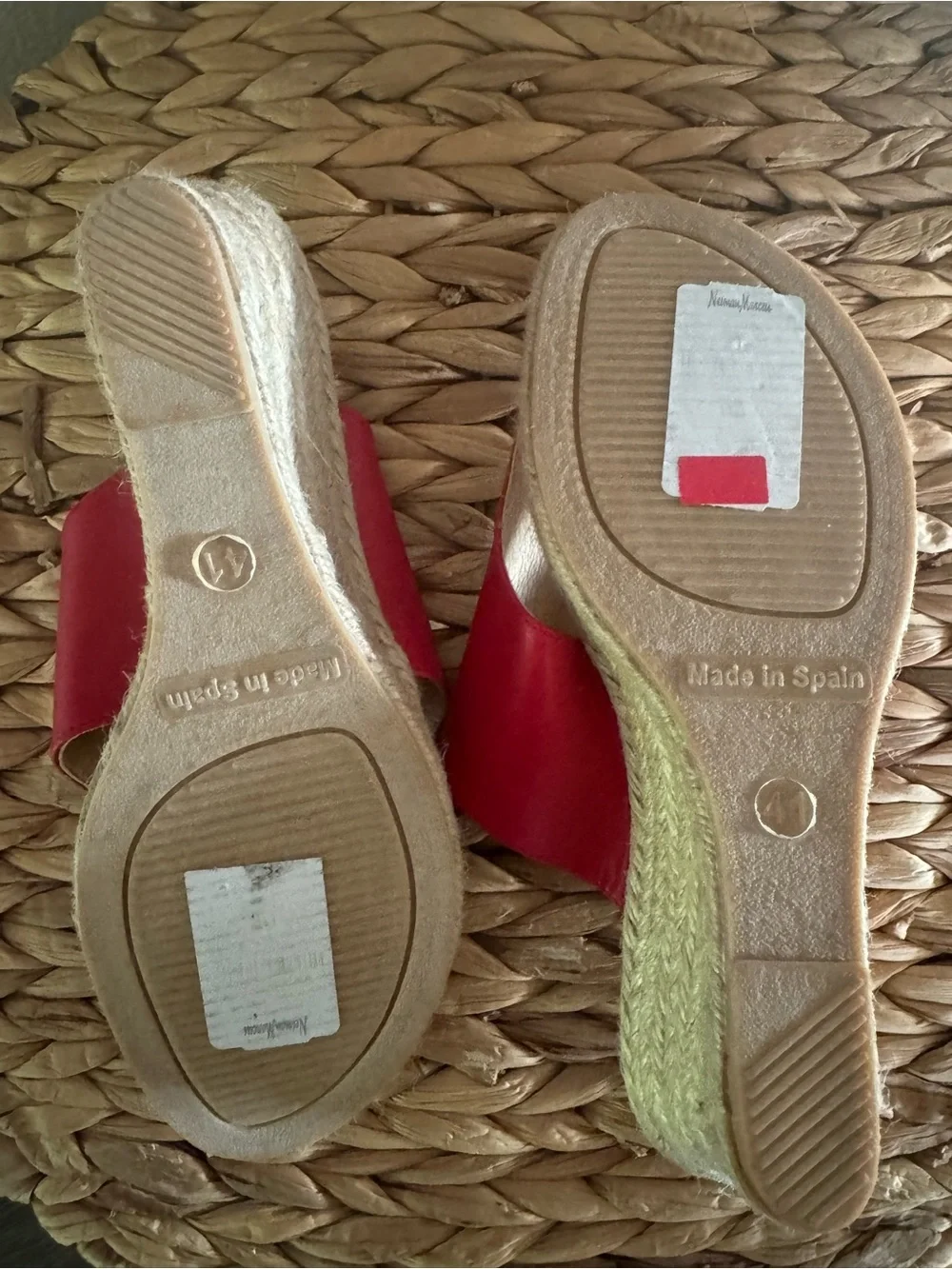 Neiman Marcus red leather