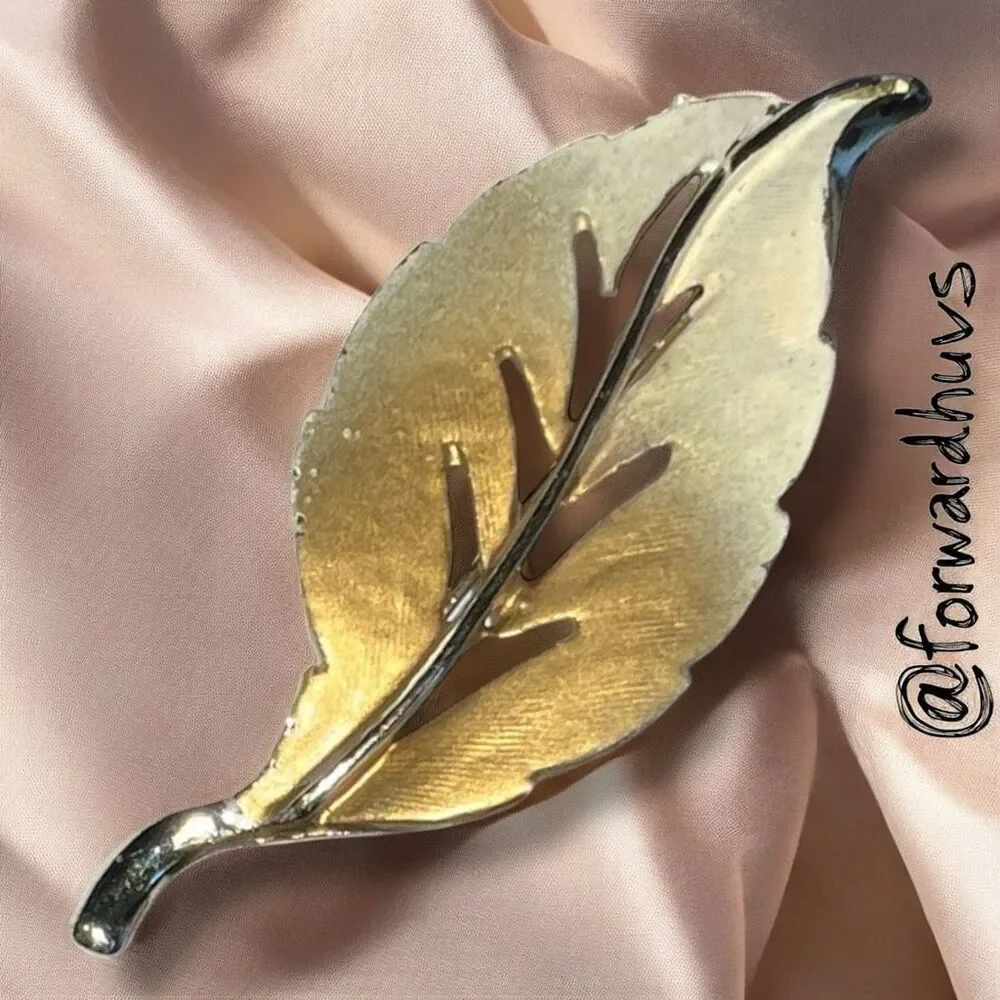 Bundle Sale 3 for $15 | Gold and Cream-Colored Leaf Brooch