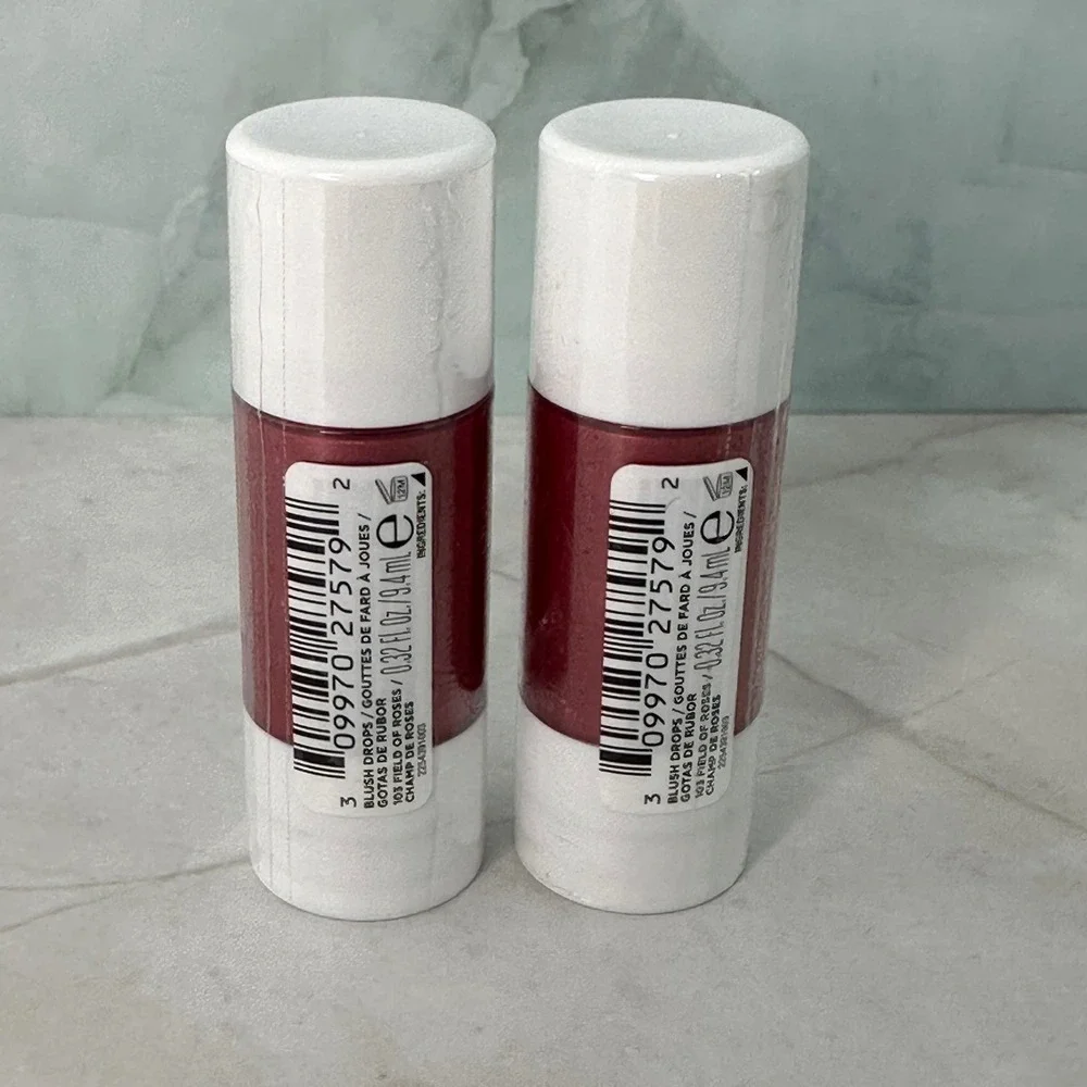 Revlon Glimmer Blush Drops 2pc 101 Field‎ of Roses Liquid Blush New Makeup Glam