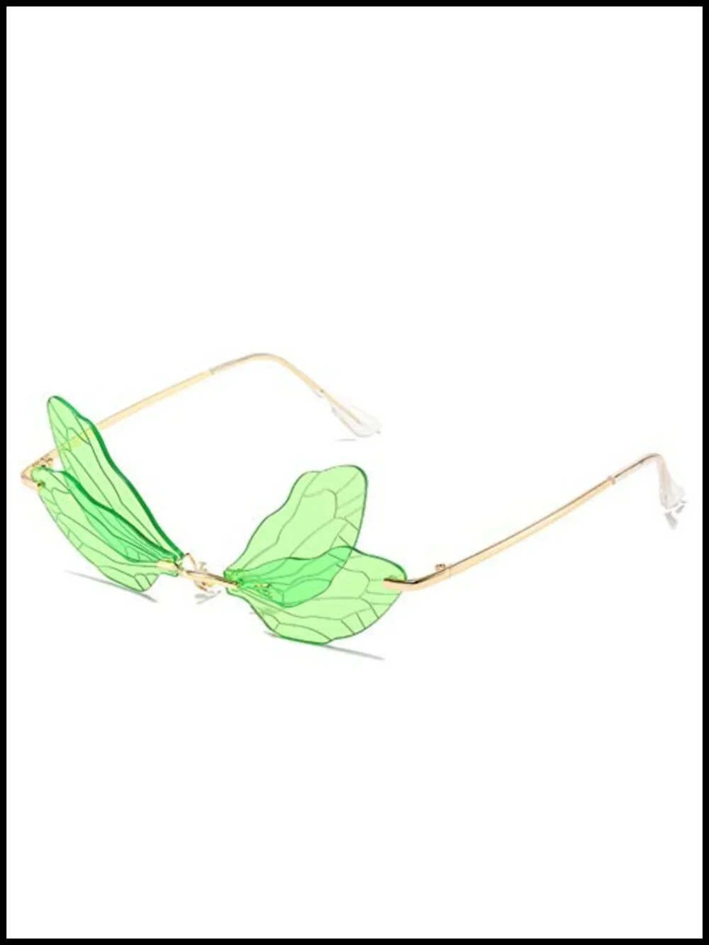 Rimless Dragonfly Wing Sunglasses UV400 Metal Frame Unisex