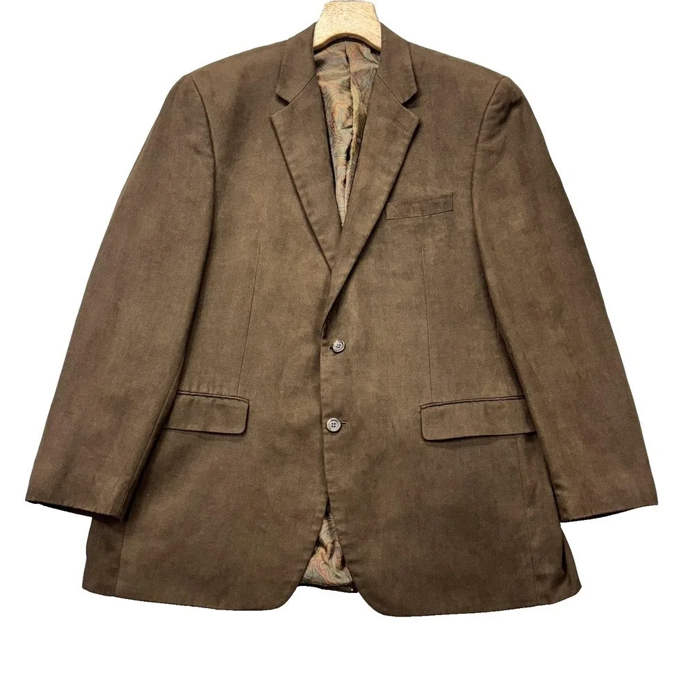 Ralph Lauren Blazer Mens 44L Two Button Sport Coat Paisley Lined‎ Jacket Office