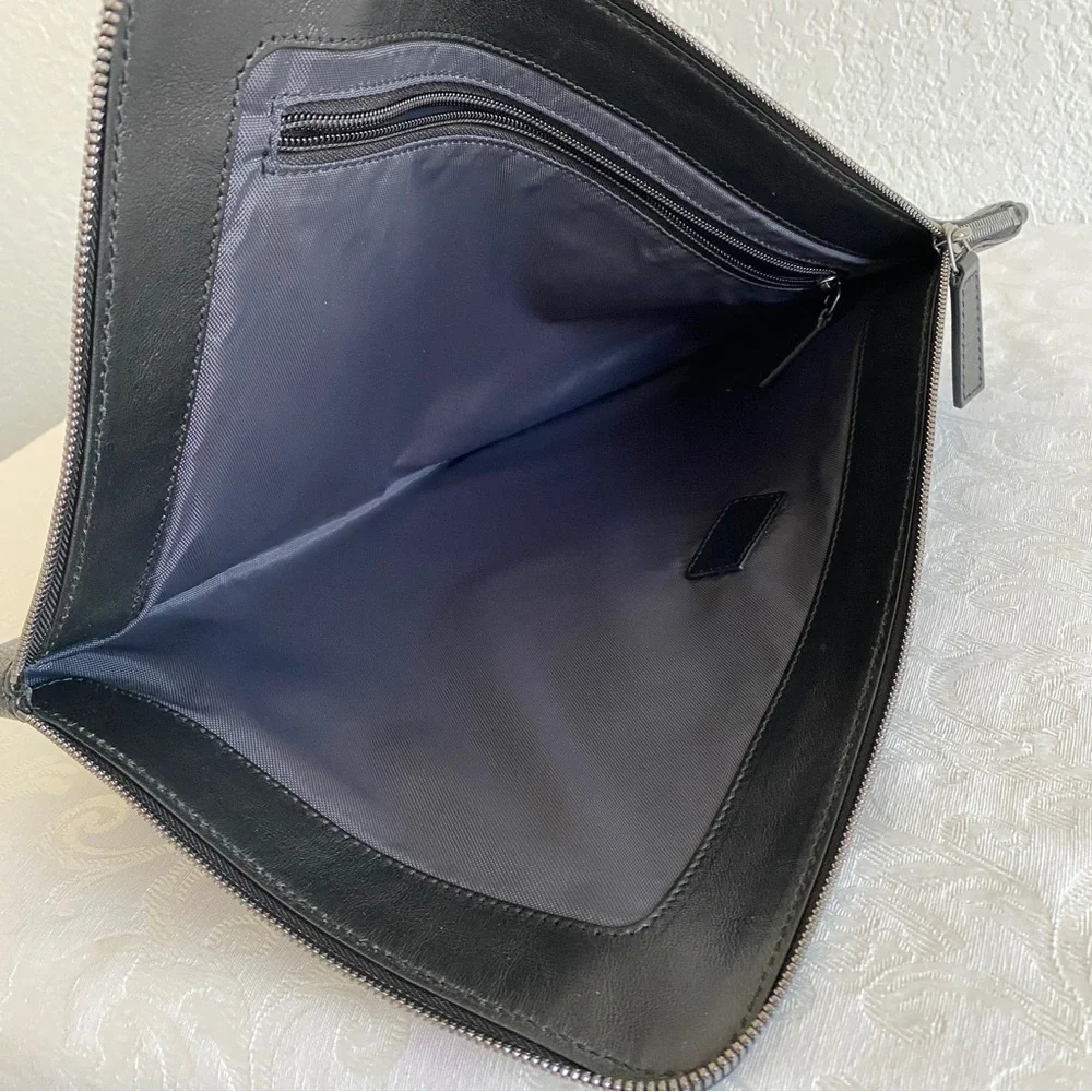 Salvatore Ferragamore black leather laptop document case