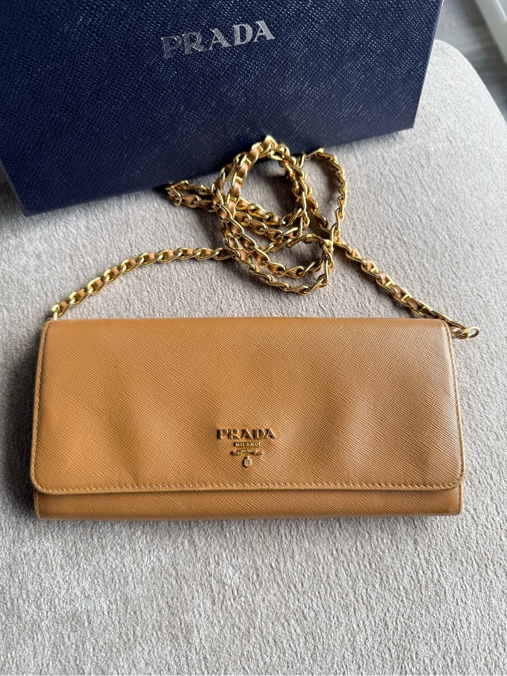 Prada tan brown