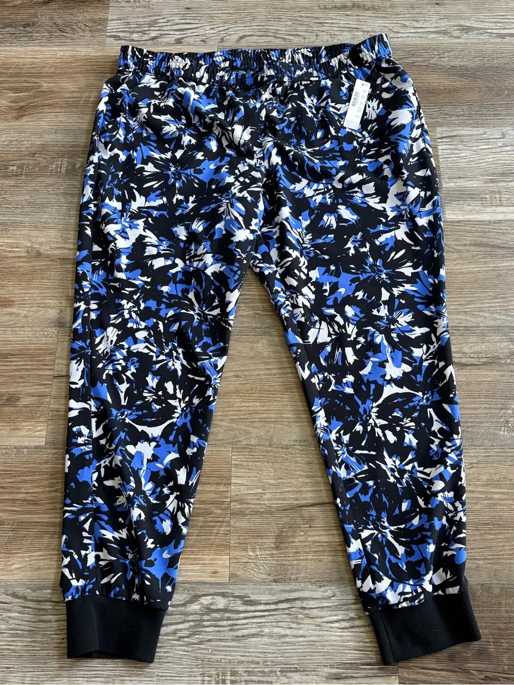 J.Crew Women’s Size 18 Blue Black Floral Pull-On Jogger Pants NWT