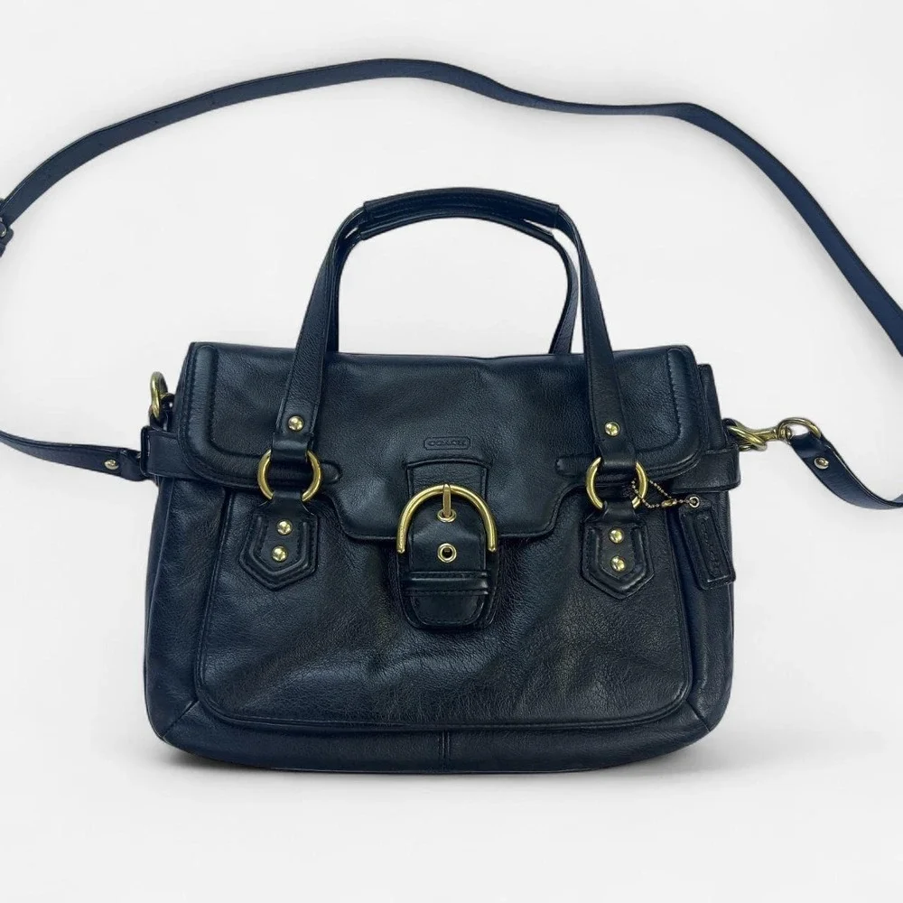 Coach Campbell Eva Leather Flap Satchel