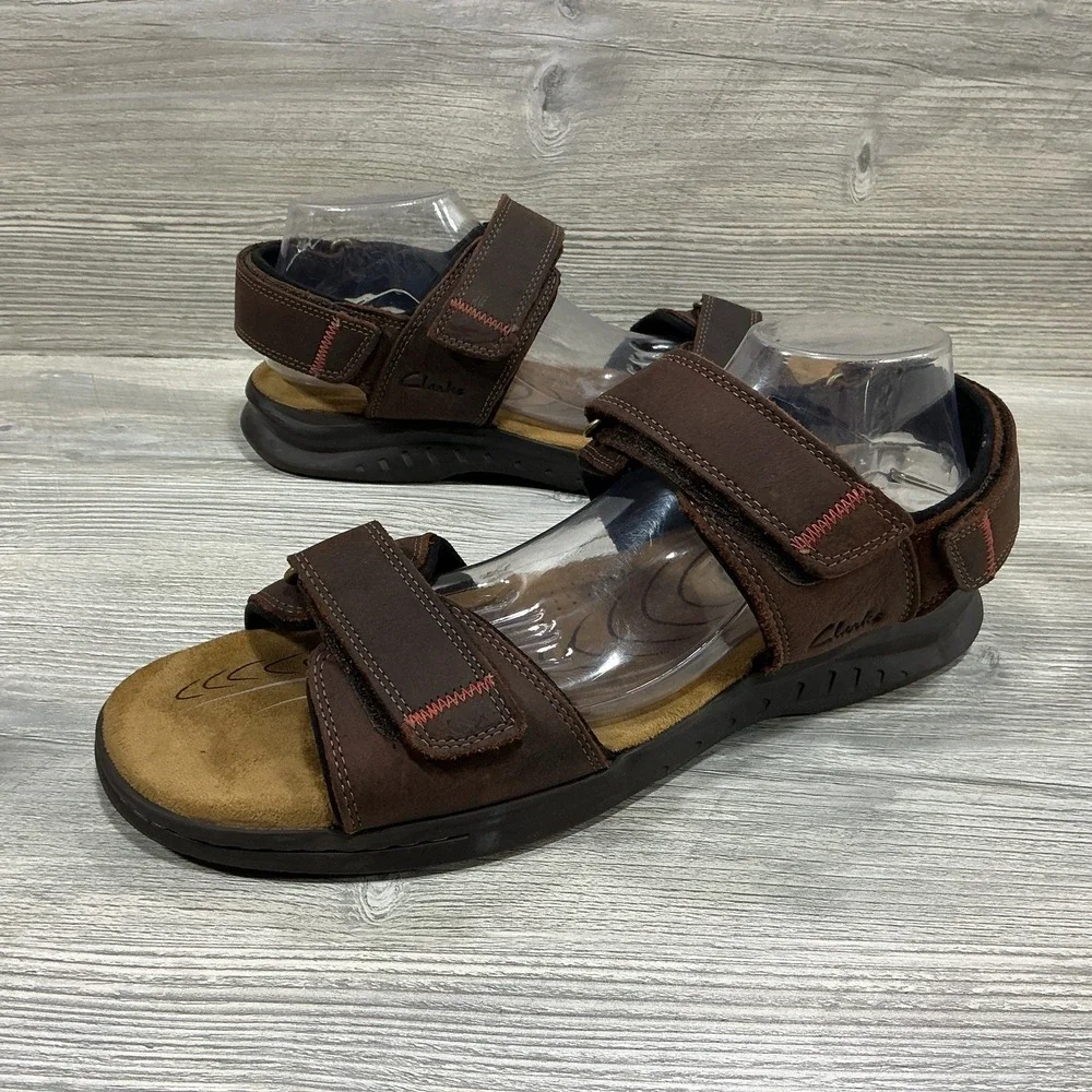 Clarks Collection 261594717110 Men's Size 12 M Leather Hapsford Creek Sandals