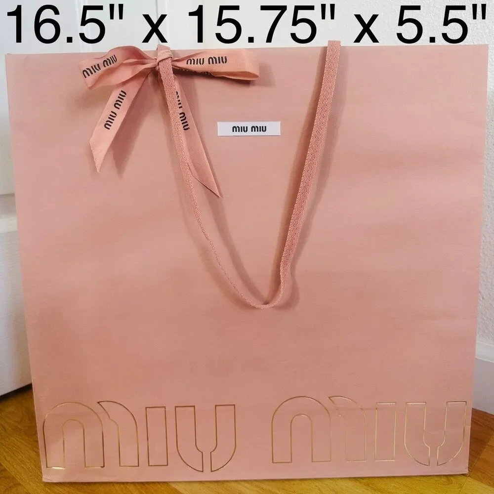 Miu Miu Paper Shopping Bag - pink large, 16.5
