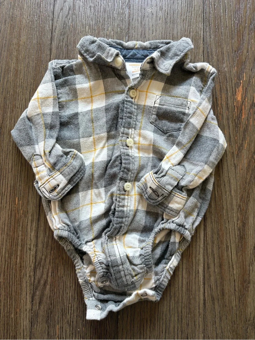 Gymboree Plaid Button Up Plaid Bodysuit with Fleece Lined Gap Jeans