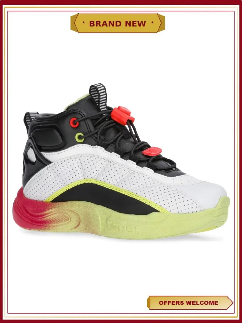 Boys Athletic Sneakers with Elastic Laces and Bungee Closure