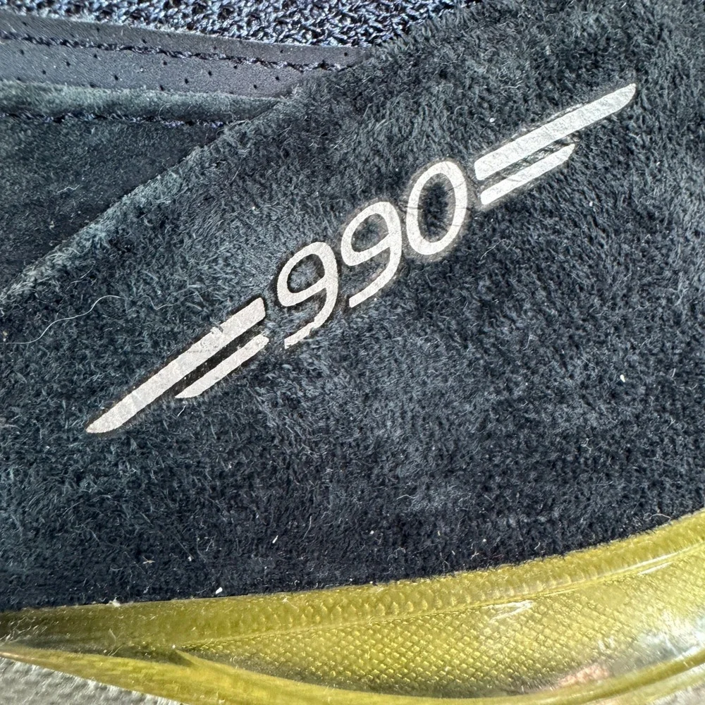 New Balance 990v4 Navy Blue Suede Mesh Made in USA Running Shoes M990NV4 Sz 15