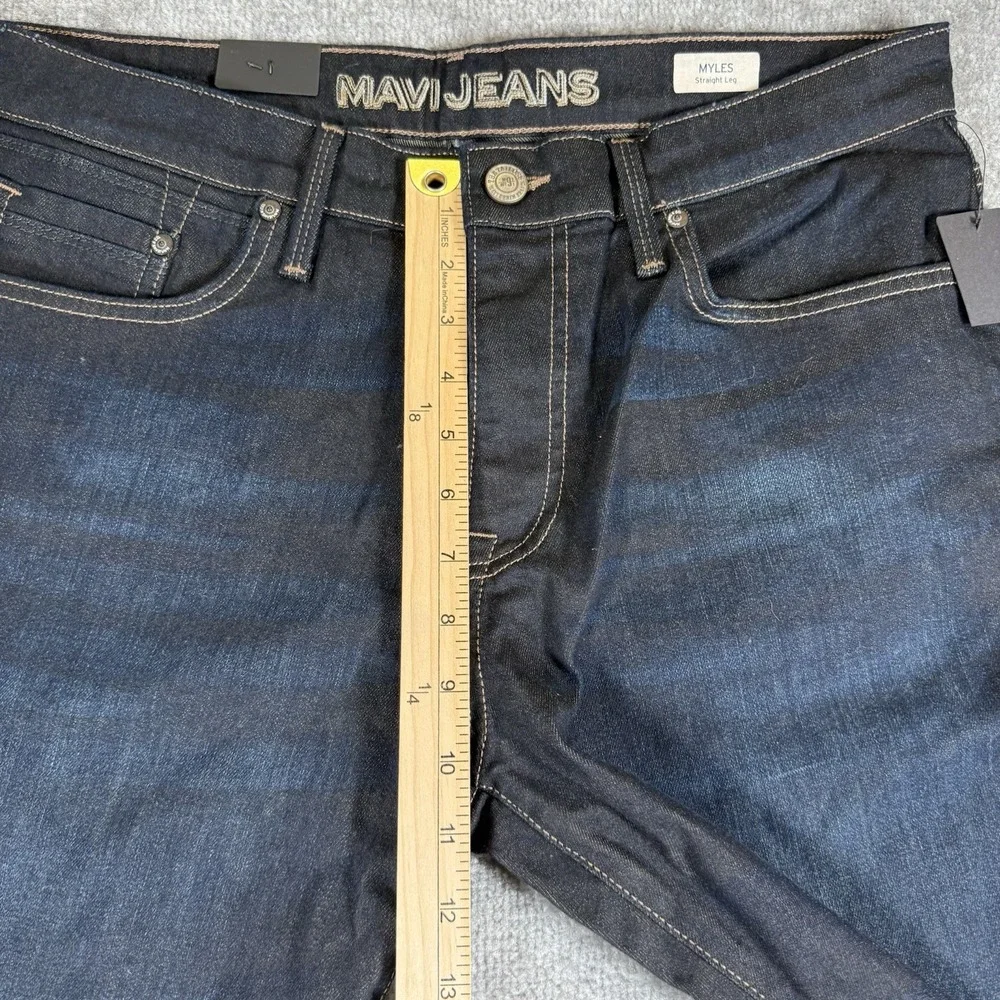 NWT Mavi Jeans Men's 34x34 Blue Denim Myles Straight Leg Dark Wash