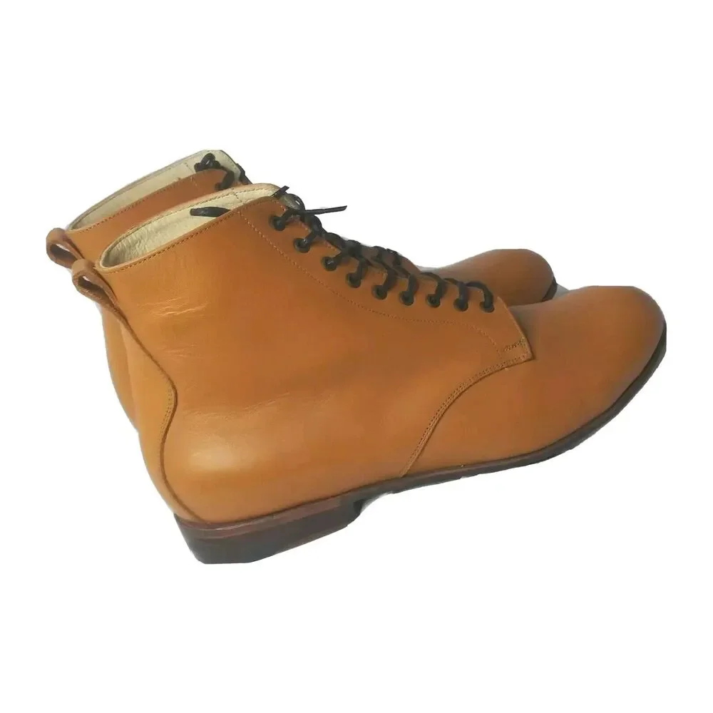 Javier Handcrafted Leather Chelsea Boots Men's Size 9 M Plain Toe  British Tan