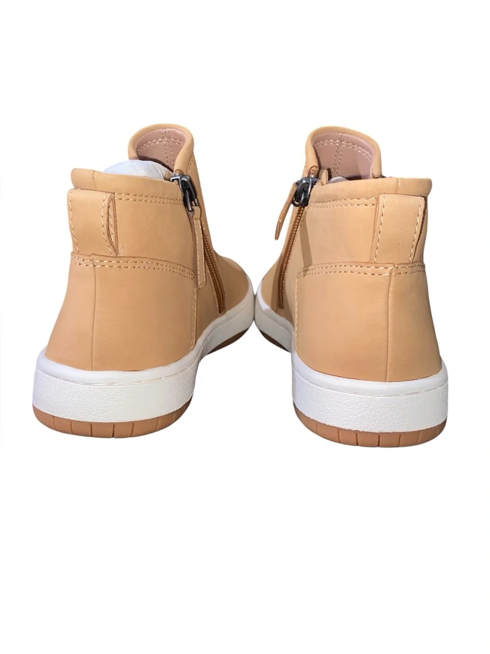 NIB Linea Paolo Glen-L Tan Nubuck Mid-Top Sneaker Booties Zip Size 5 M