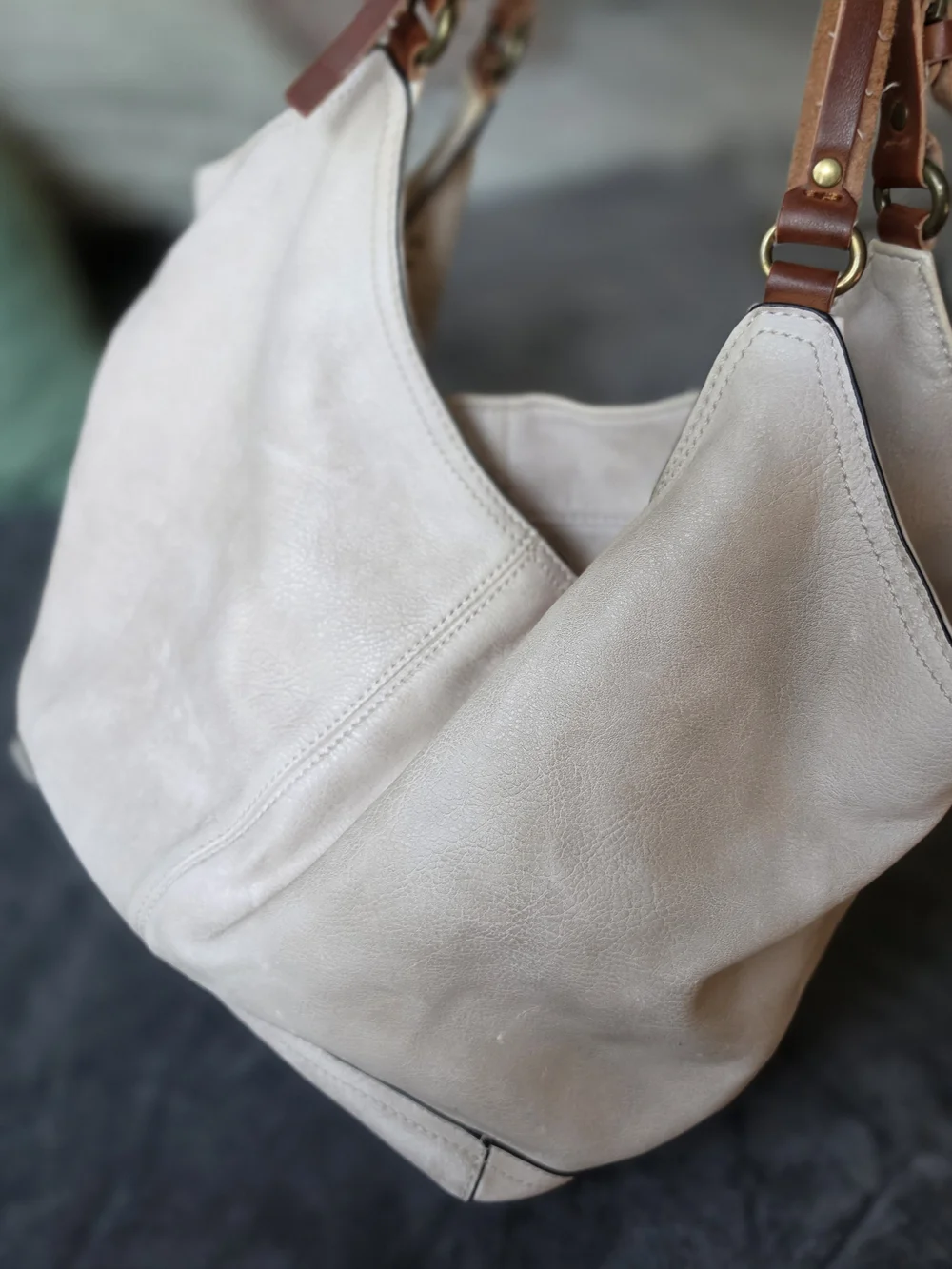 Silver Jeans cream leather