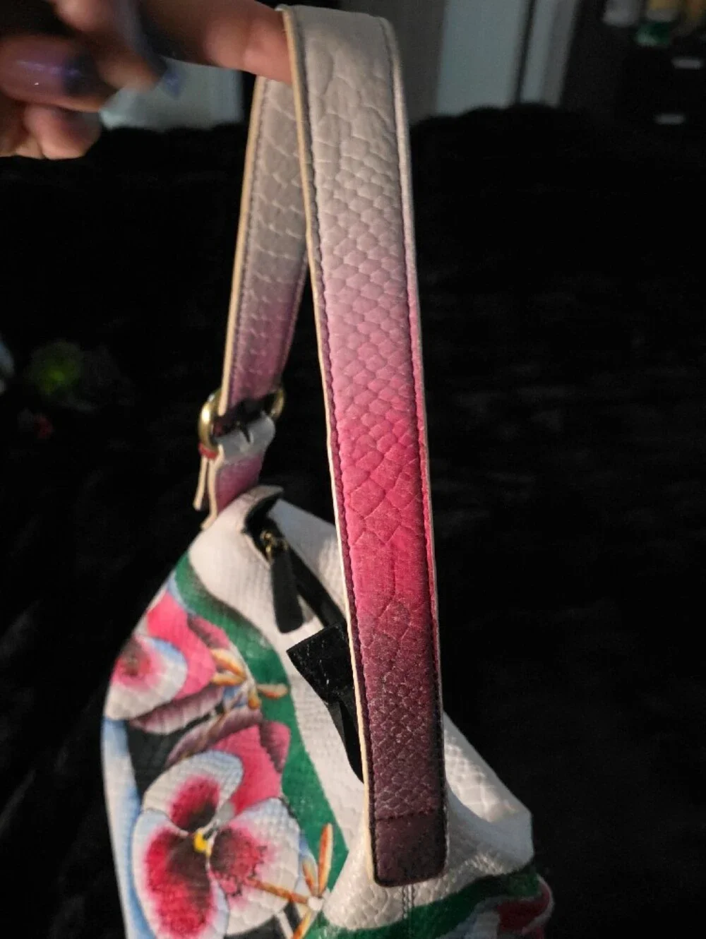 Sharif Floral Shoulder Bag in Pink, Blue, White and Green