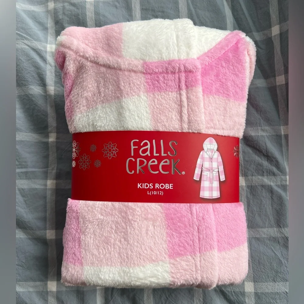 Falls Creek Pink and White Kids Robe