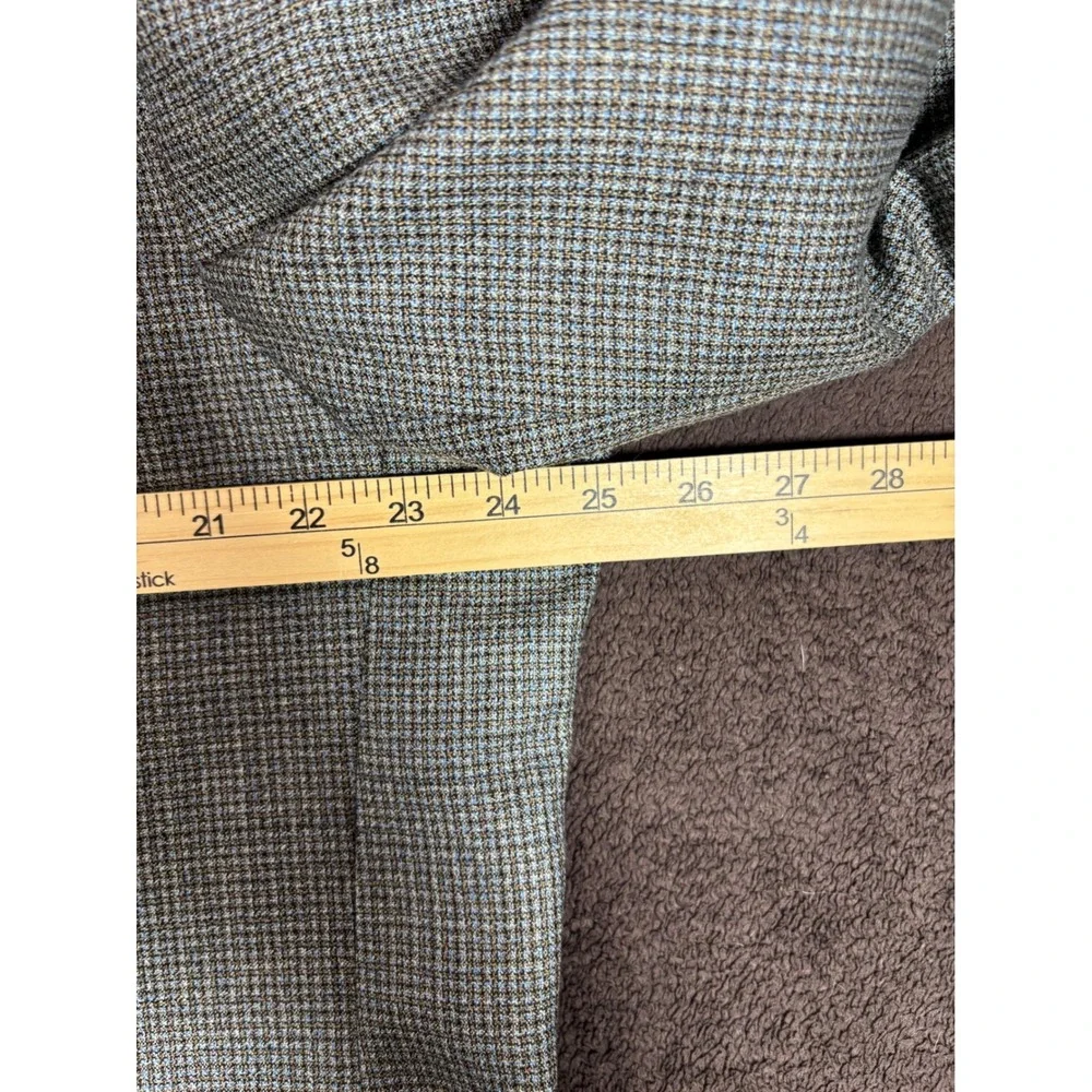Jos A Bank Mens 50R Wool Sport Coat Blazer Blue Brown Micro Check 2‎ Button
