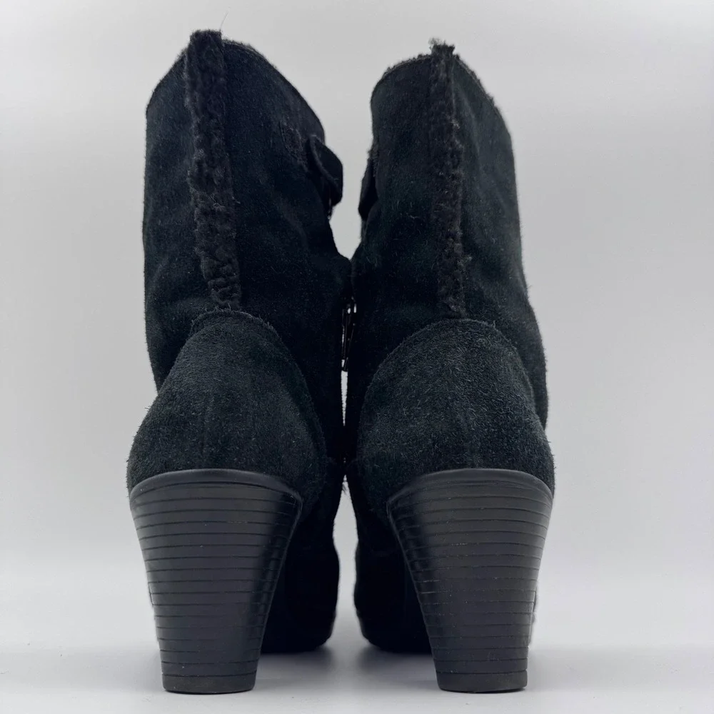 Clarks black suede