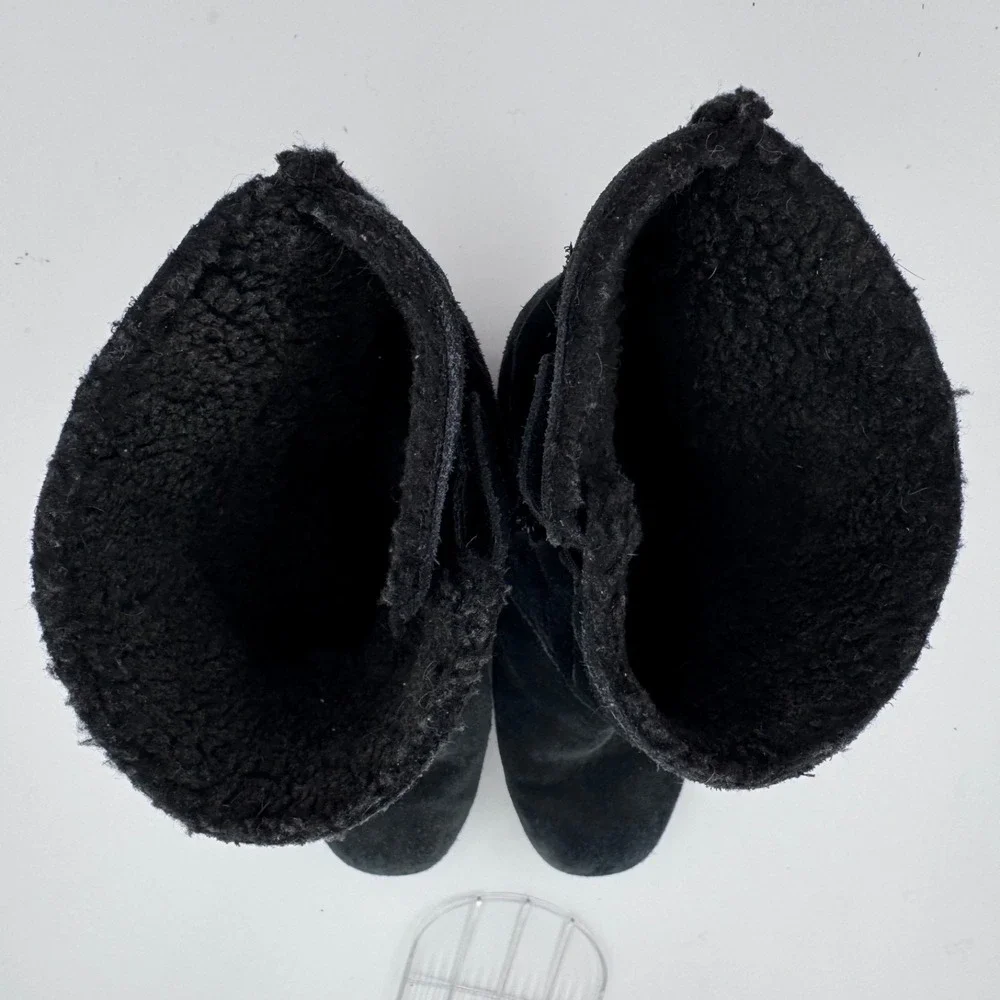 Clarks black suede