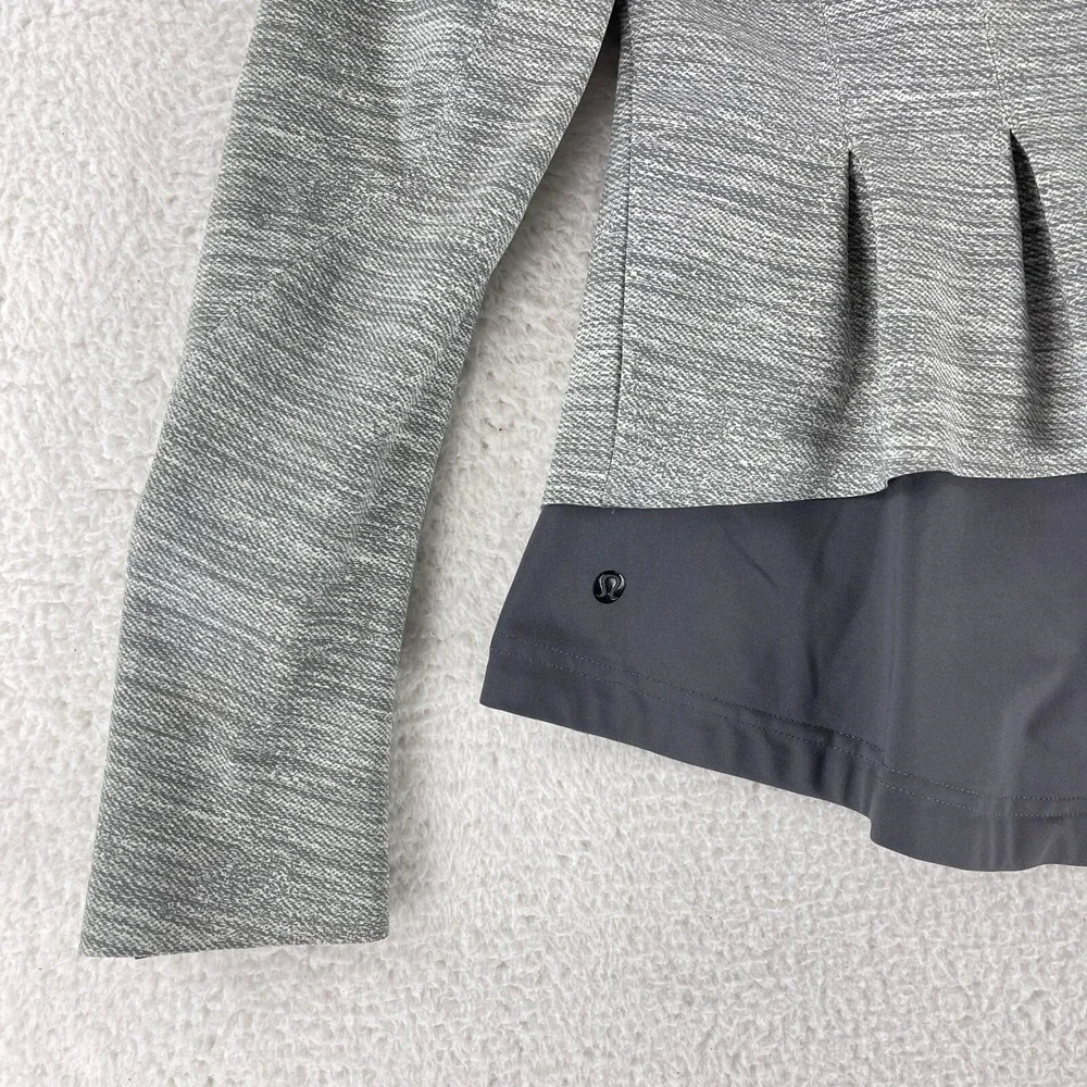 Lululemon Bust A Move Jacket Women Size 6 Commuter Denim Silver Spoon Slate Grey