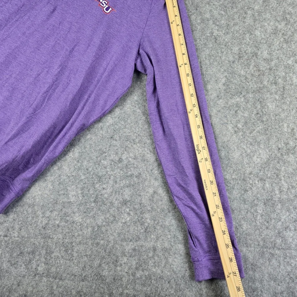 Johnnie-O Vaughn NSU Purple Striped Quarter Zip Pullover‎ Mens Large JMKO1890
