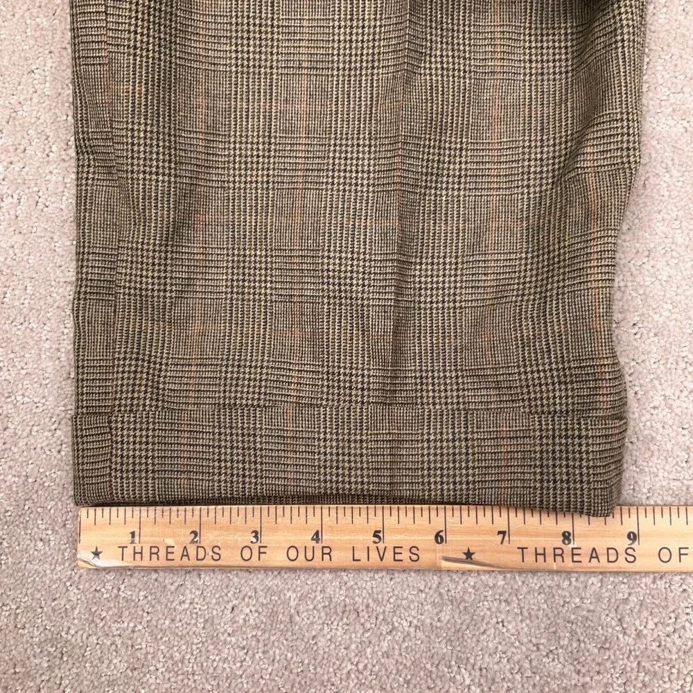 Brooks Brothers Mens‎ 38W 28L Brown Glen Plaid Career Trousers Worsted Wool